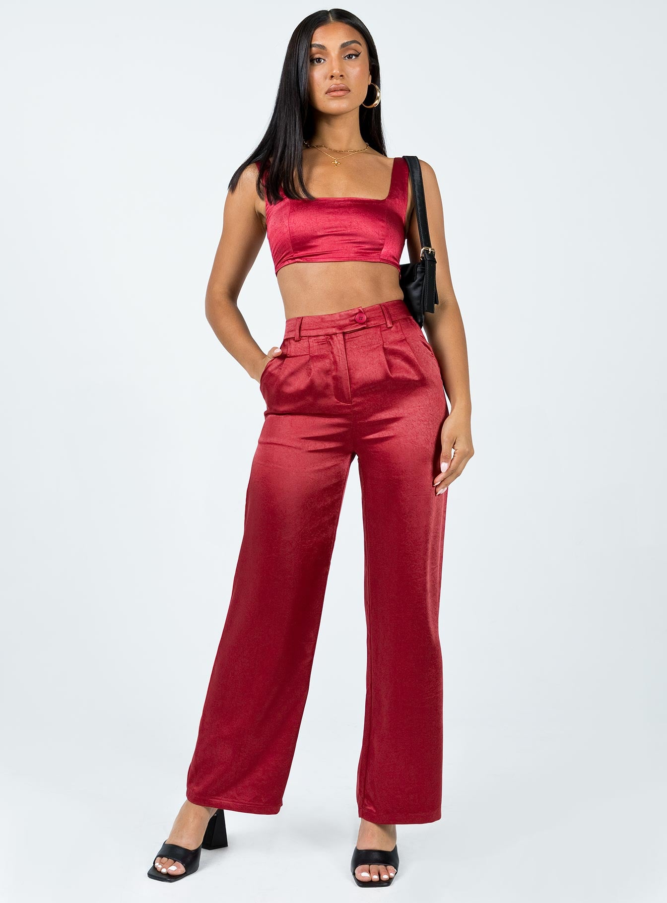 Huxley Satin Set Burgundy-Oh Mollys