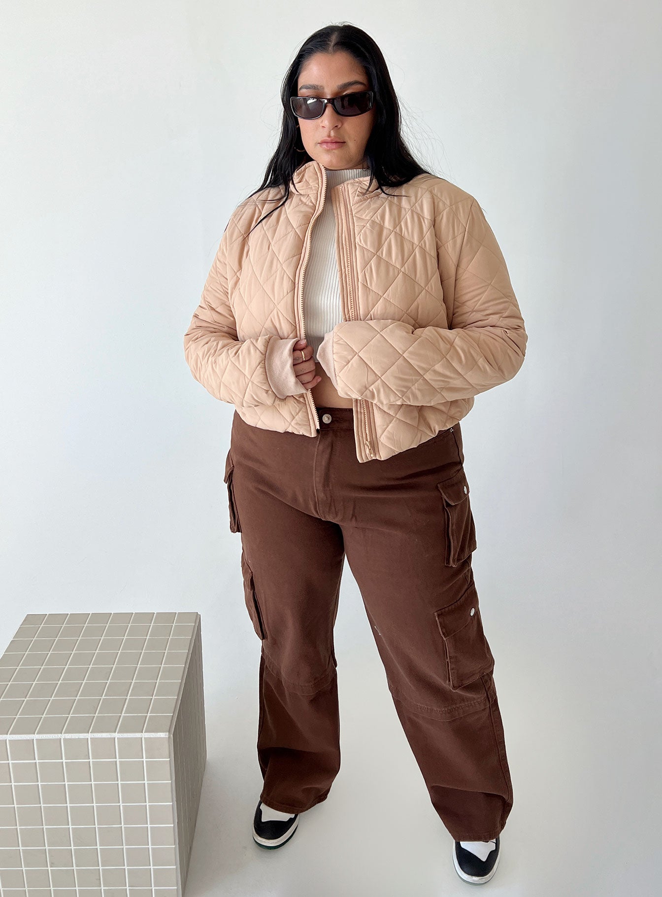 Lucia Jacket Beige Curve-Oh Mollys
