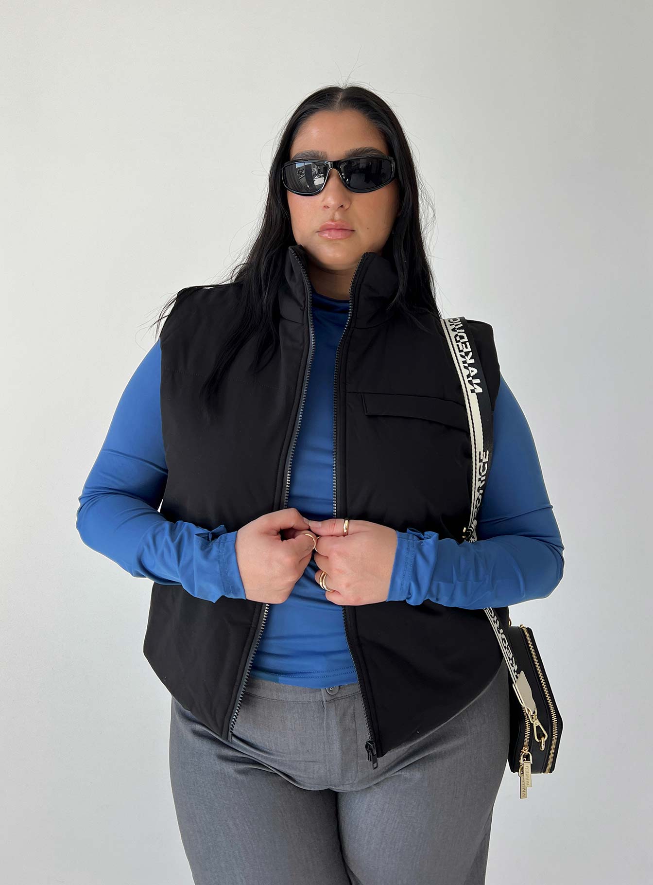 Kirby Puffer Vest Black Curve-Oh Mollys