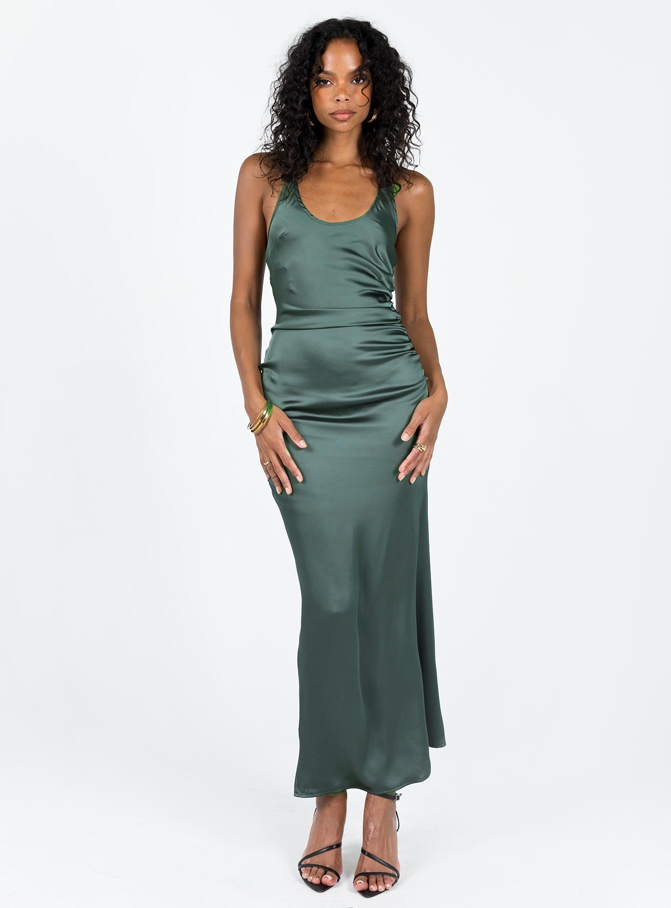 Kodiak Halter Maxi Dress Green-Oh Mollys