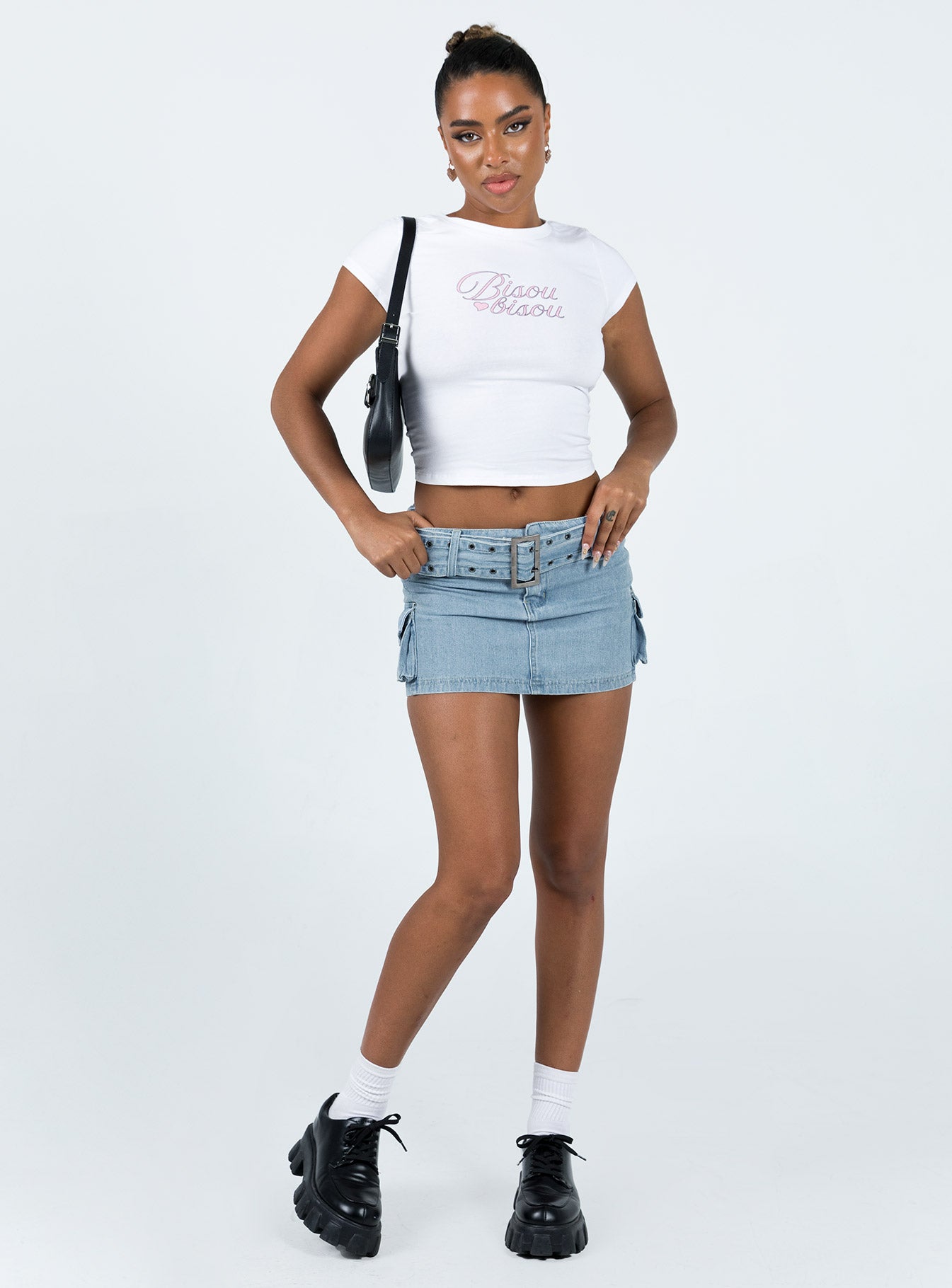 Iconic Cargo Mini Skirt Denim-Oh Mollys