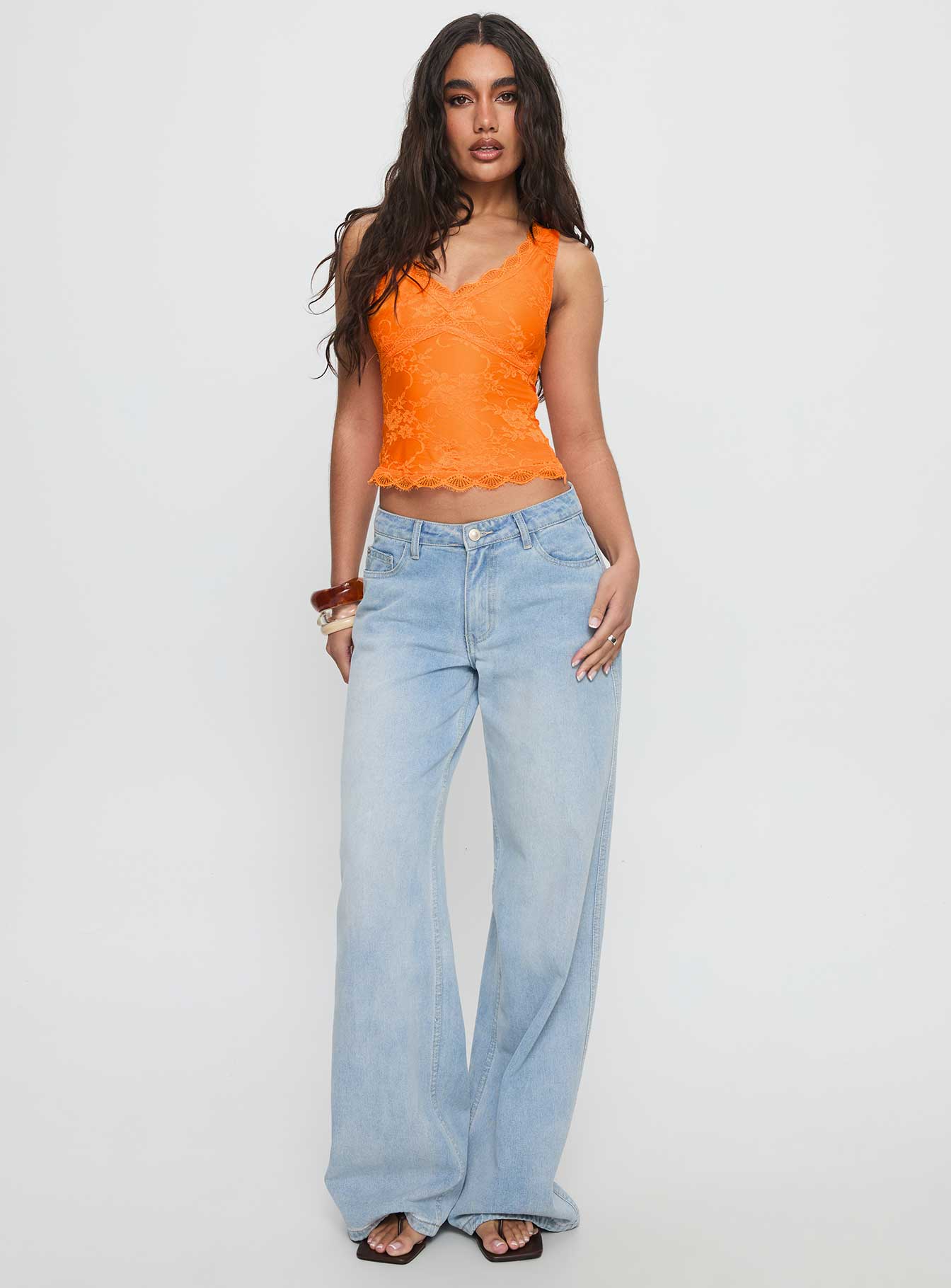 Far Away Top Orange-Oh Mollys