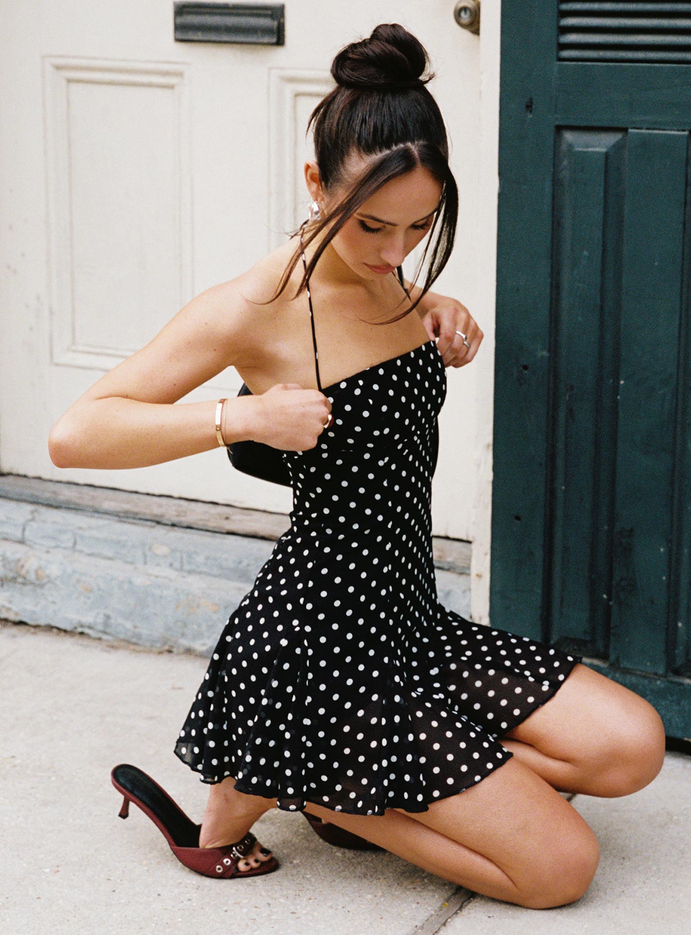 Delamere Mini Dress Black / White-Oh Mollys