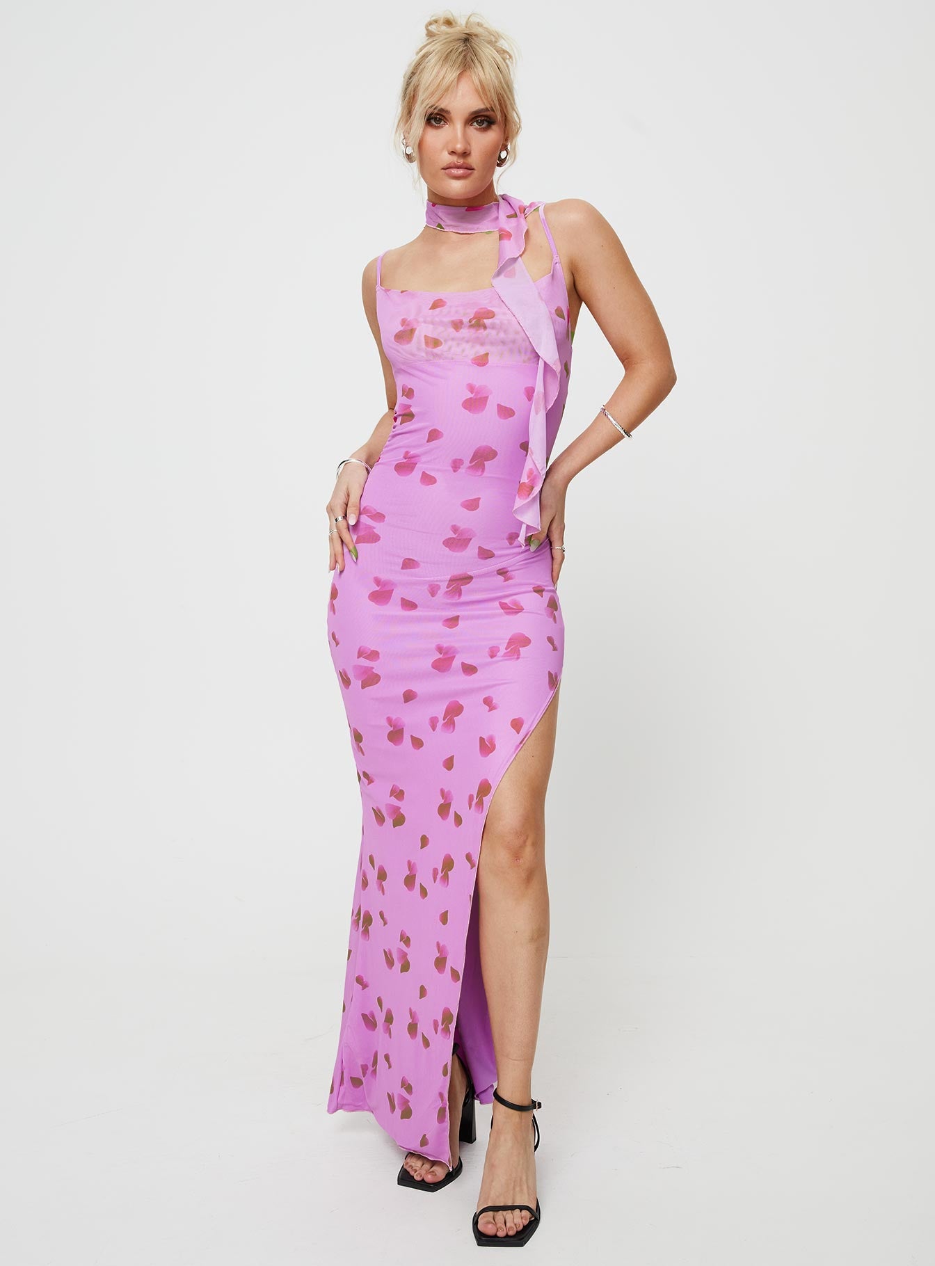 Leland Scarf Maxi Dress Pink-Oh Mollys