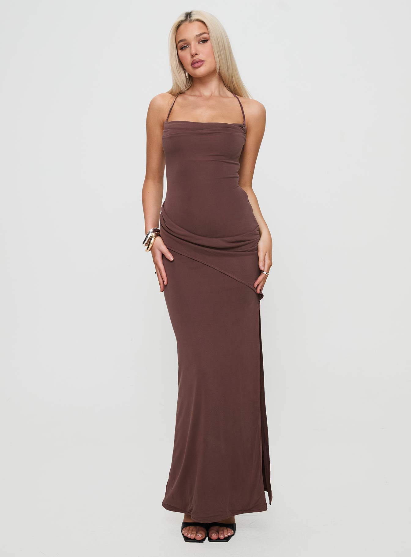 Marchesi Maxi Dress Chocolate-Oh Mollys