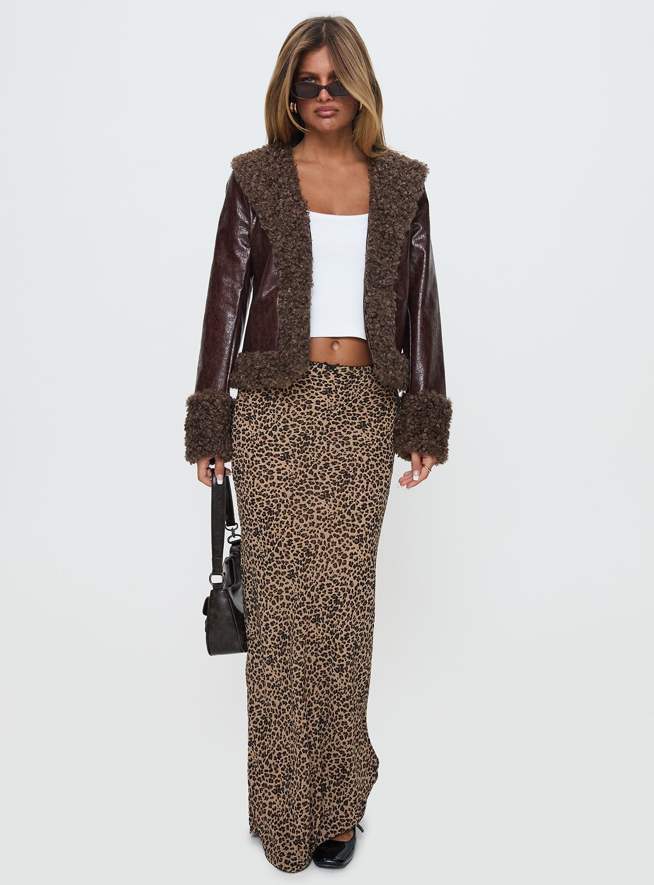 Found A Reason Faux Leather Jacket Brown-Oh Mollys