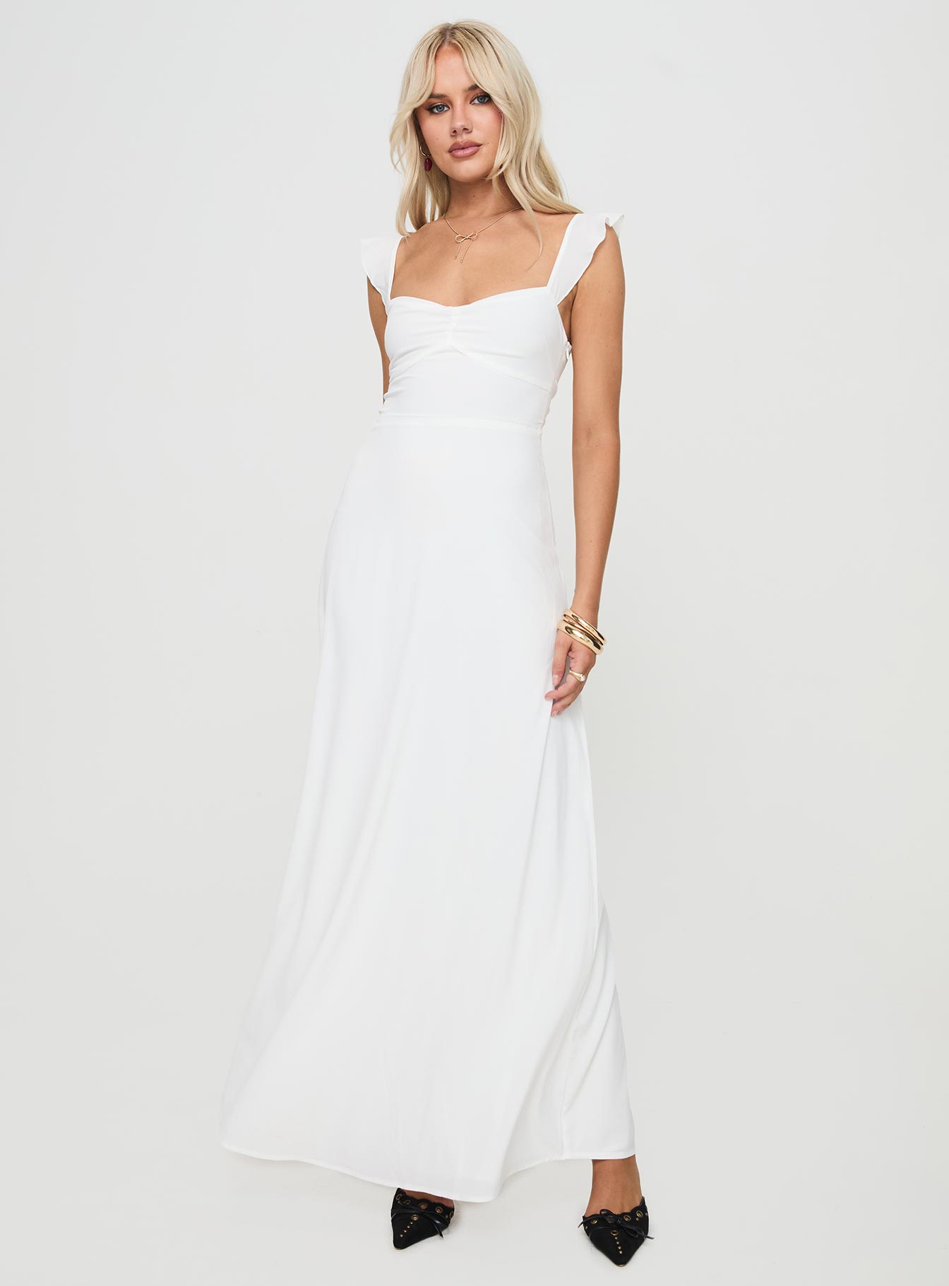 Landon Maxi Dress White-Oh Mollys