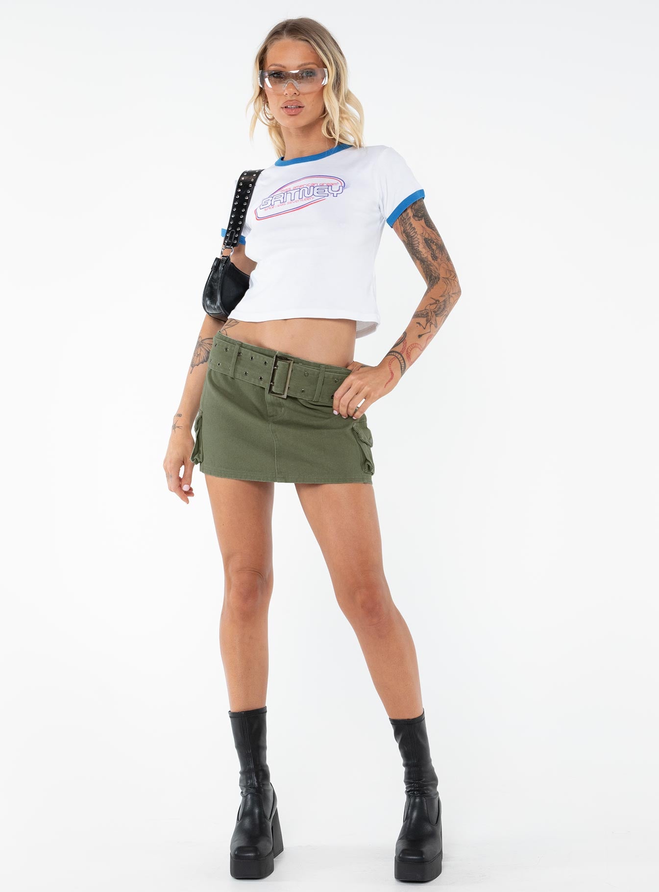 Iconic Cargo Mini Skirt Khaki Tall-Oh Mollys