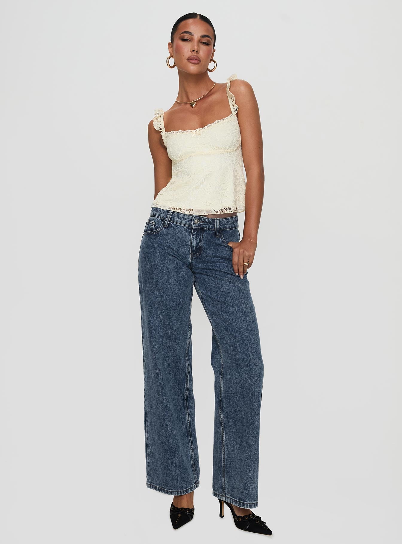 Madaleine Lace Top Cream-Oh Mollys