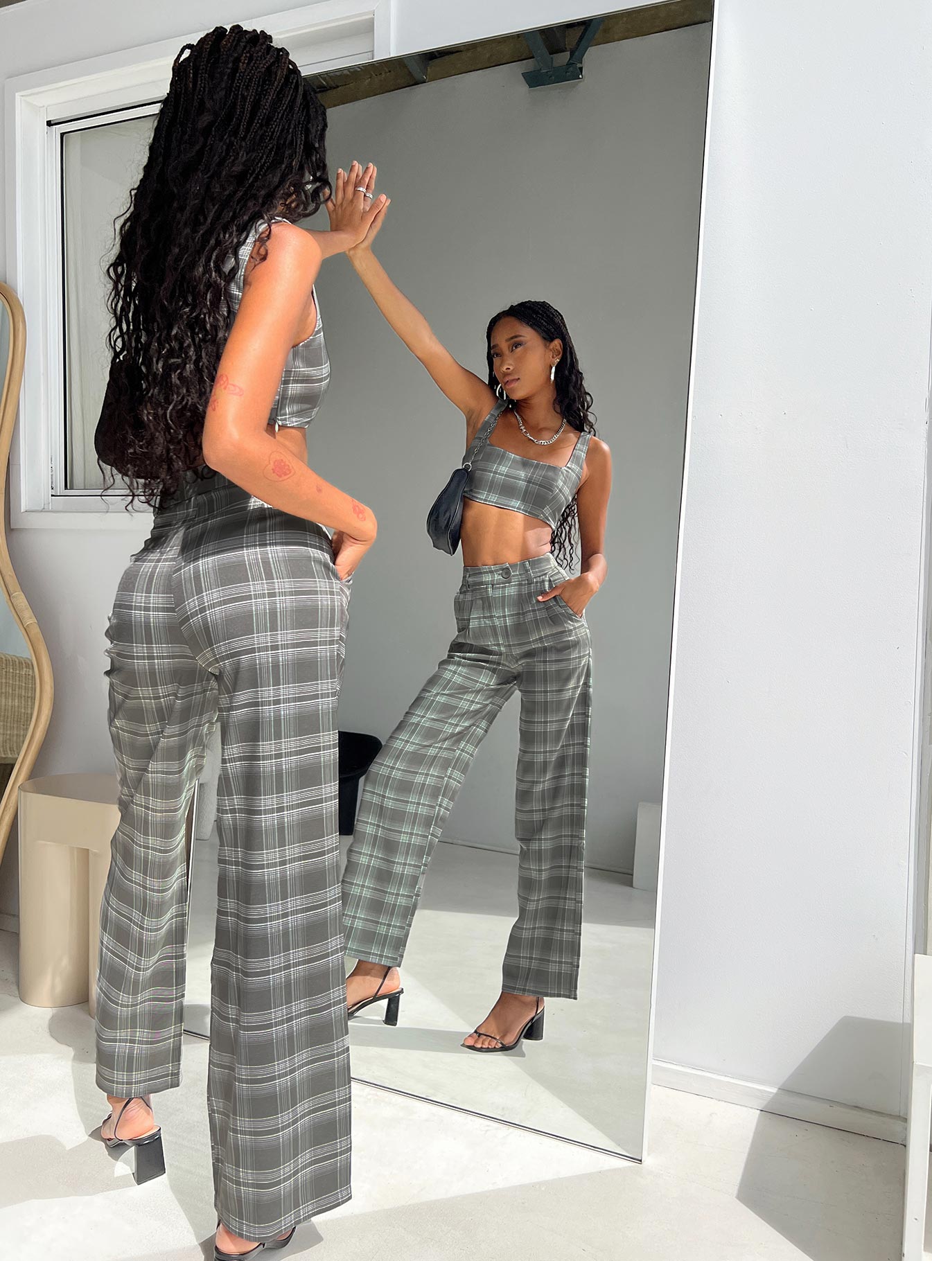 Huxley Set Grey Check-Oh Mollys