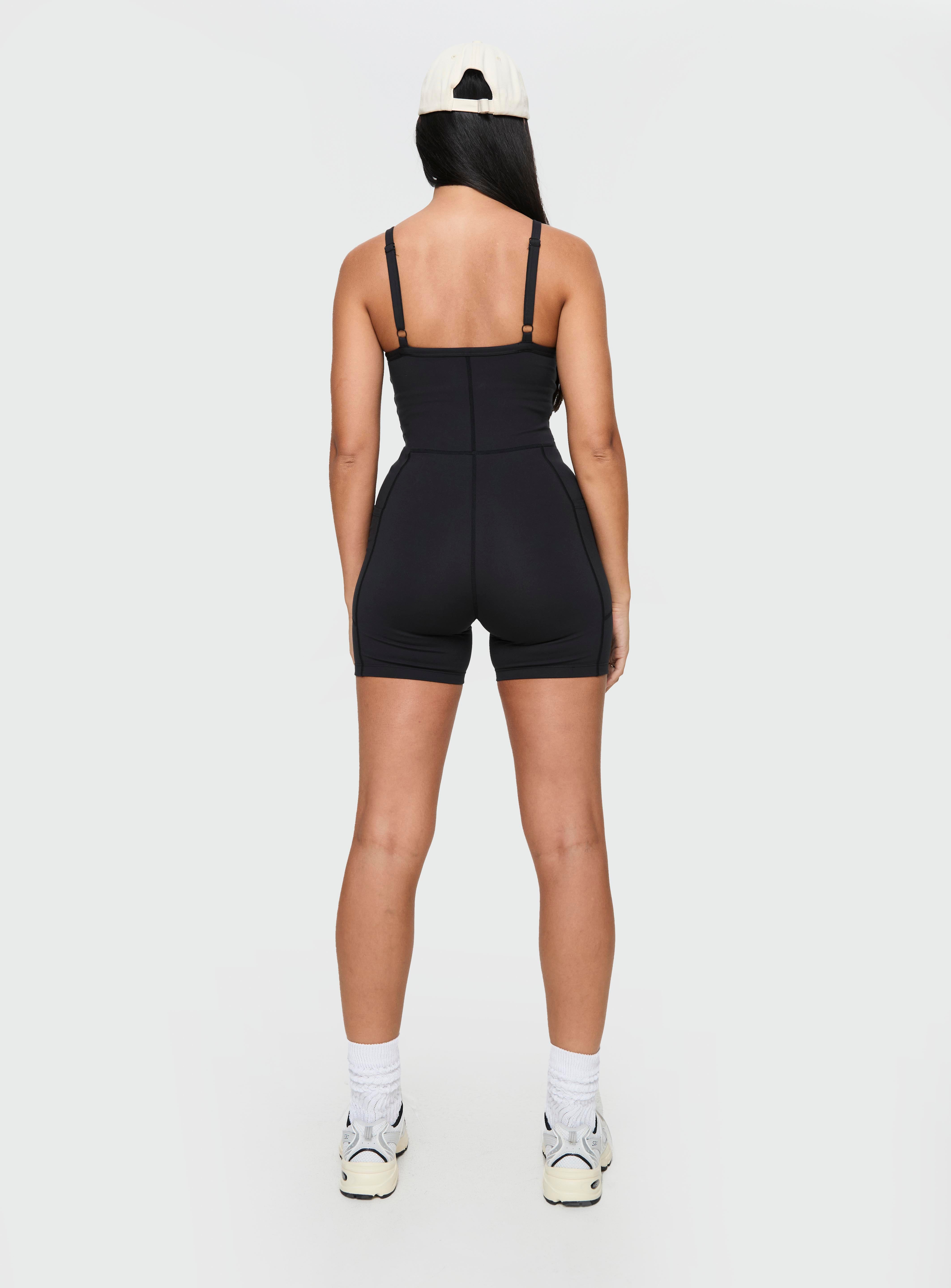 Feel Good Contour Activewear Catsuit Black-Oh Mollys