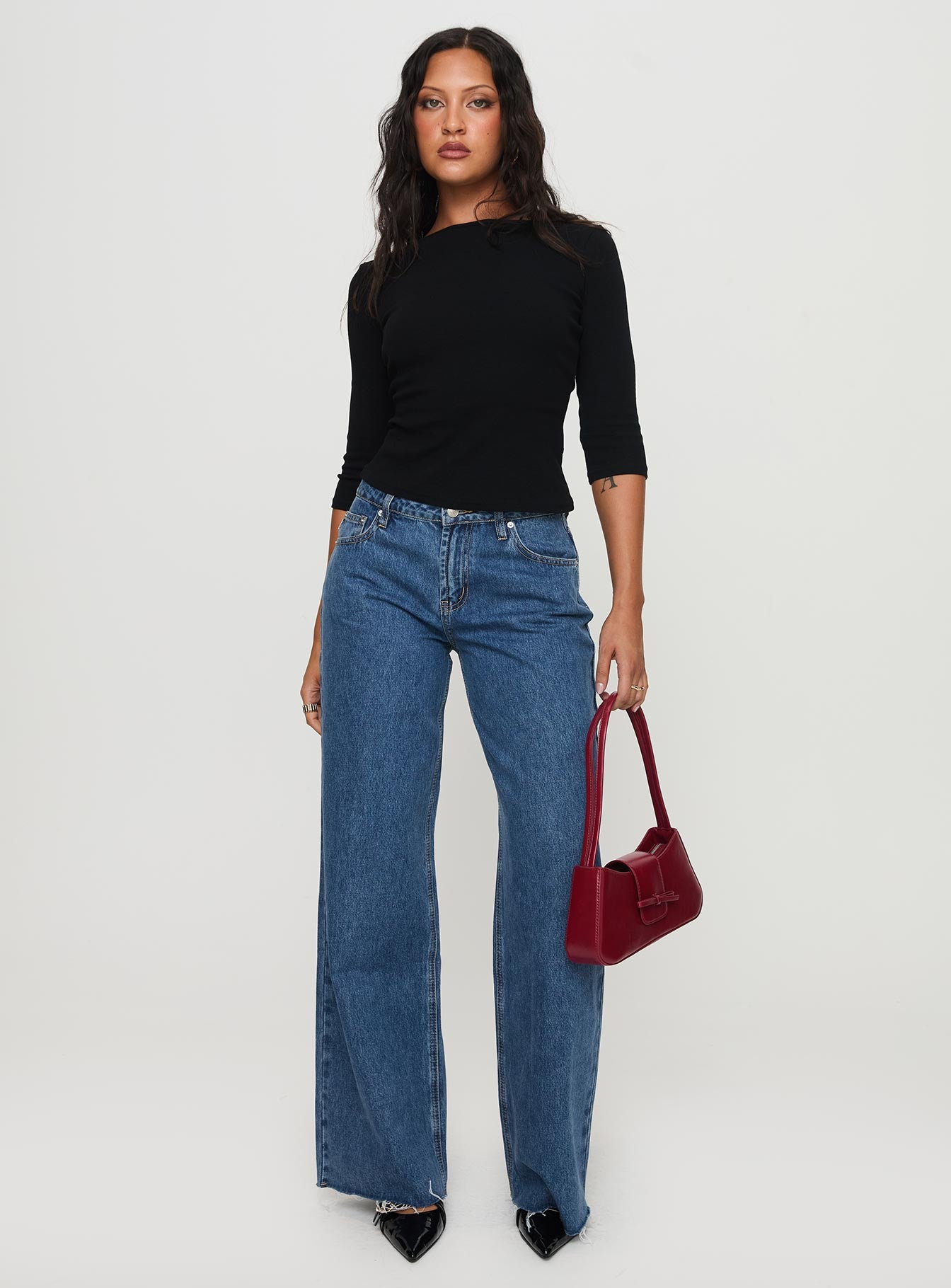 Darla Low Rise Straight Leg Jeans Mid Wash-Oh Mollys