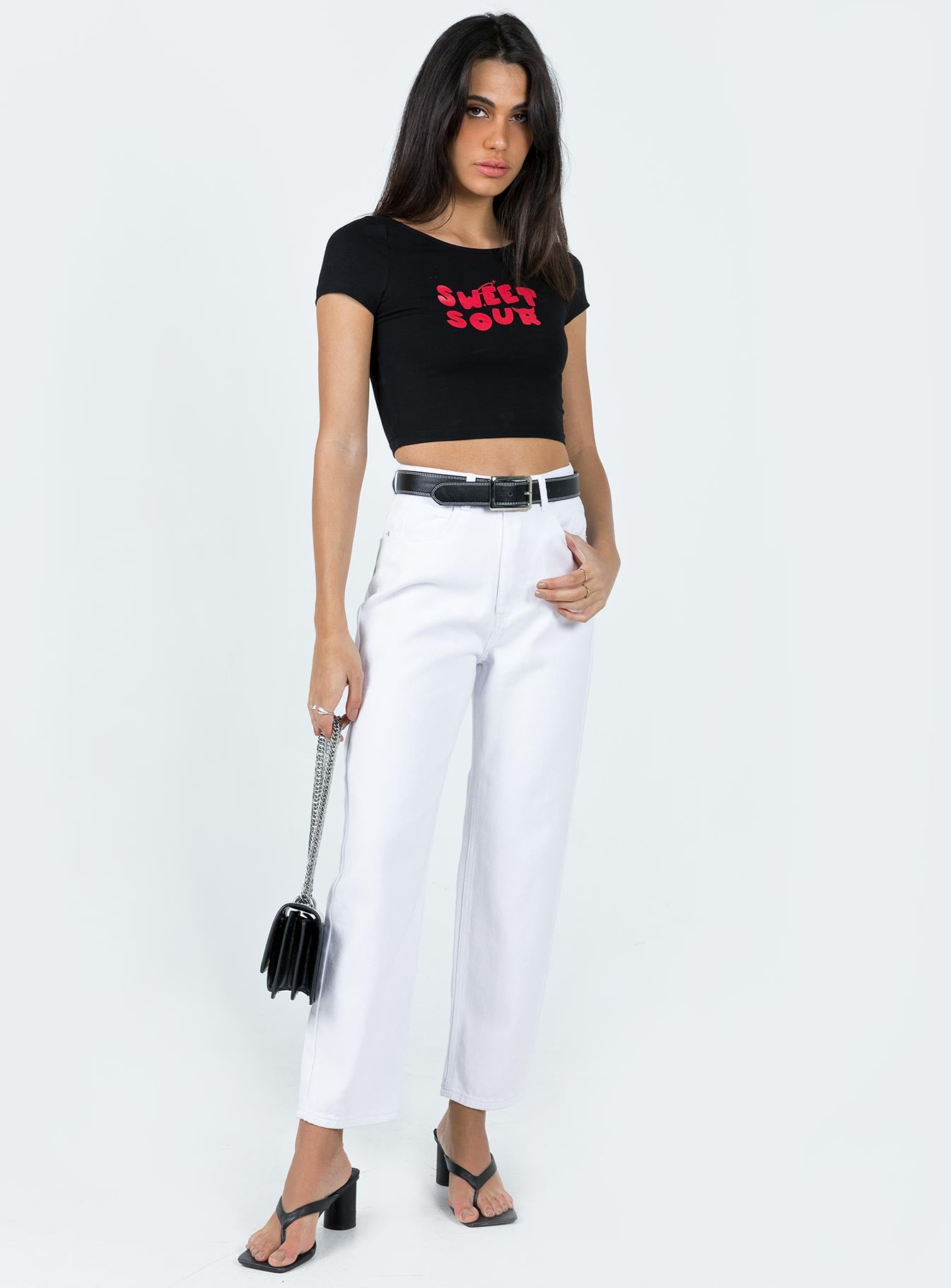 Leta Straight Leg Denim Jeans White-Oh Mollys