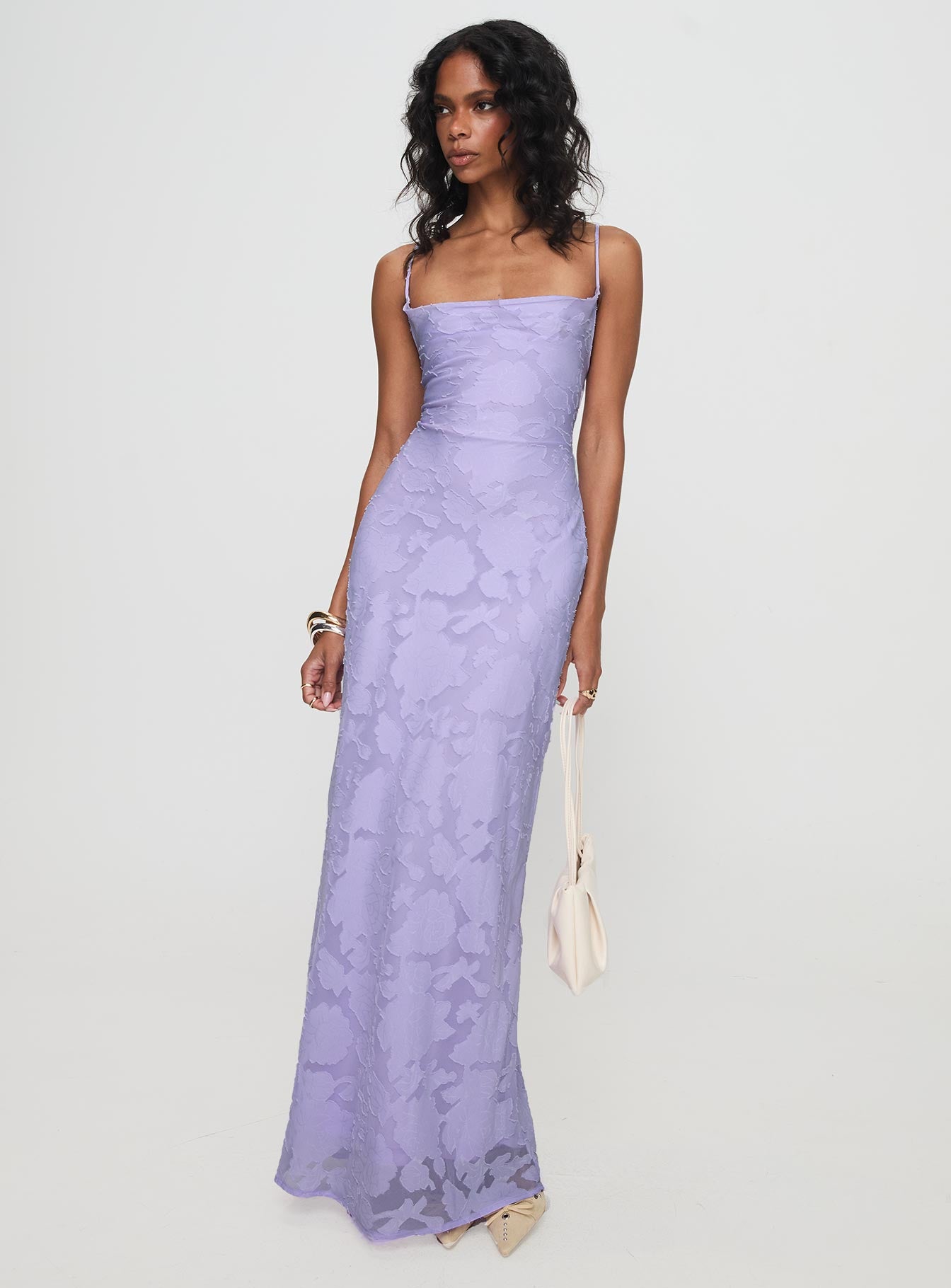 Celena Maxi Dress Lilac Burnout-Oh Mollys