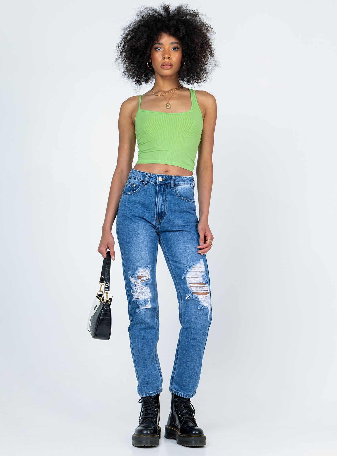 Khaled Skinny Mid Wash Denim Jeans-Oh Mollys