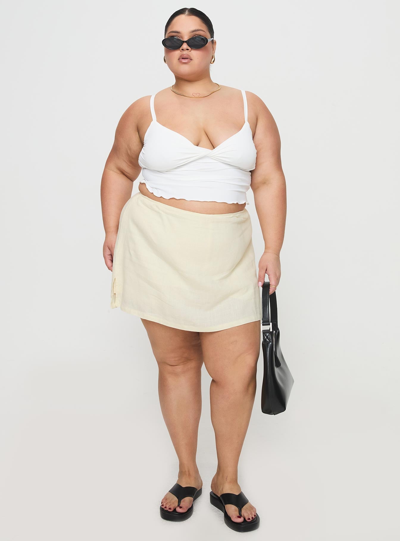 Gigi Skort Linen Cream Curve-Oh Mollys