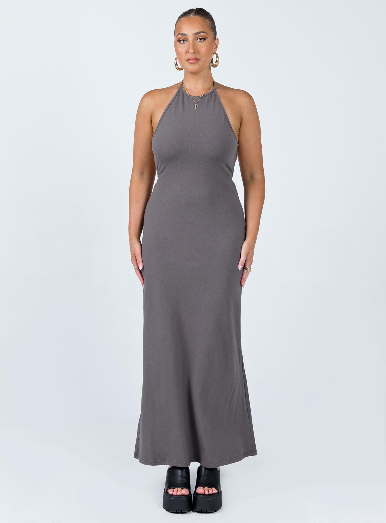 Caterina Maxi Dress Grey-Oh Mollys