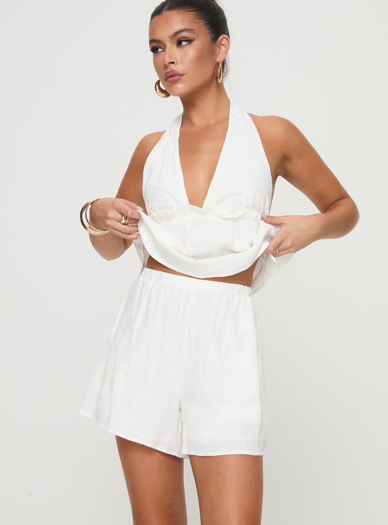 Ease Linen Blend Set White-Oh Mollys