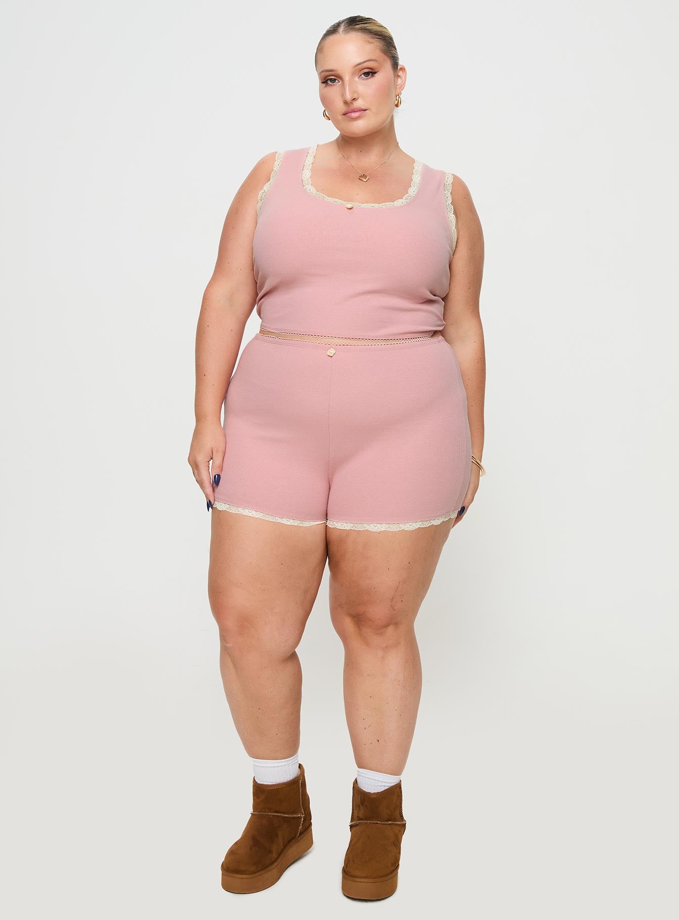 Morning Tea Sleep Set Pink Curve-Oh Mollys