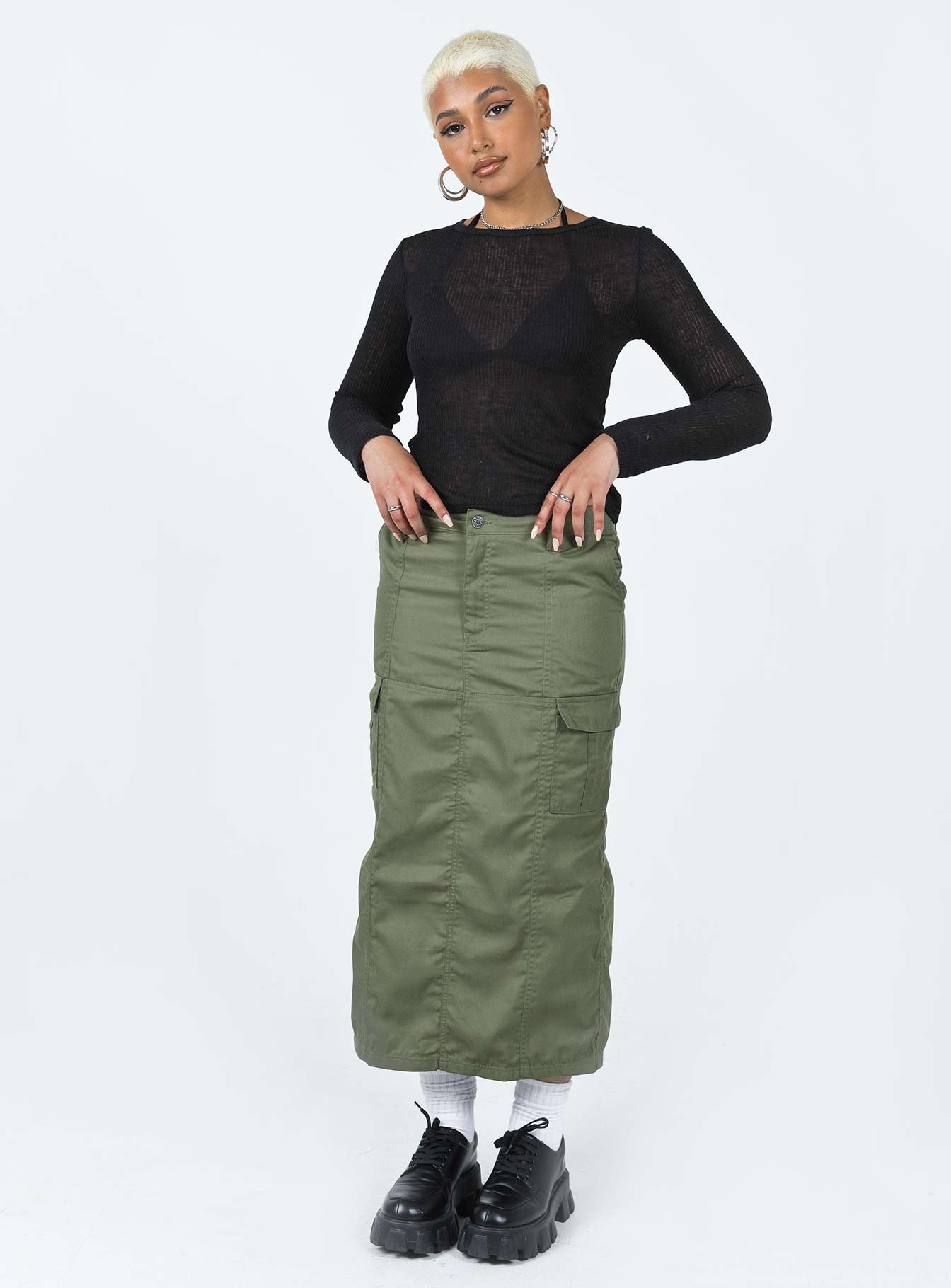 Motel Widya Skirt Dark Olive-Oh Mollys