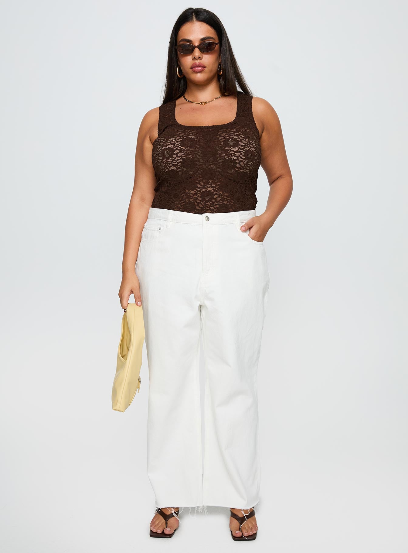 Fawcett High Rise Straight Leg Jeans White Curve-Oh Mollys