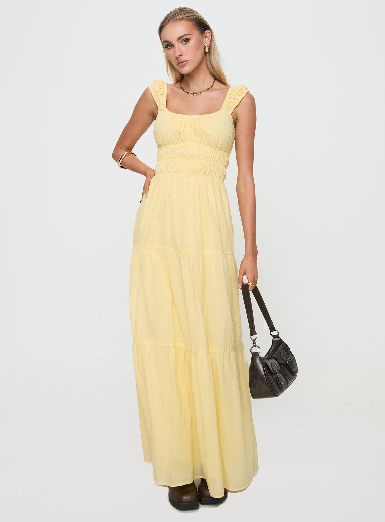 Skieler Maxi Dress Lemon-Oh Mollys