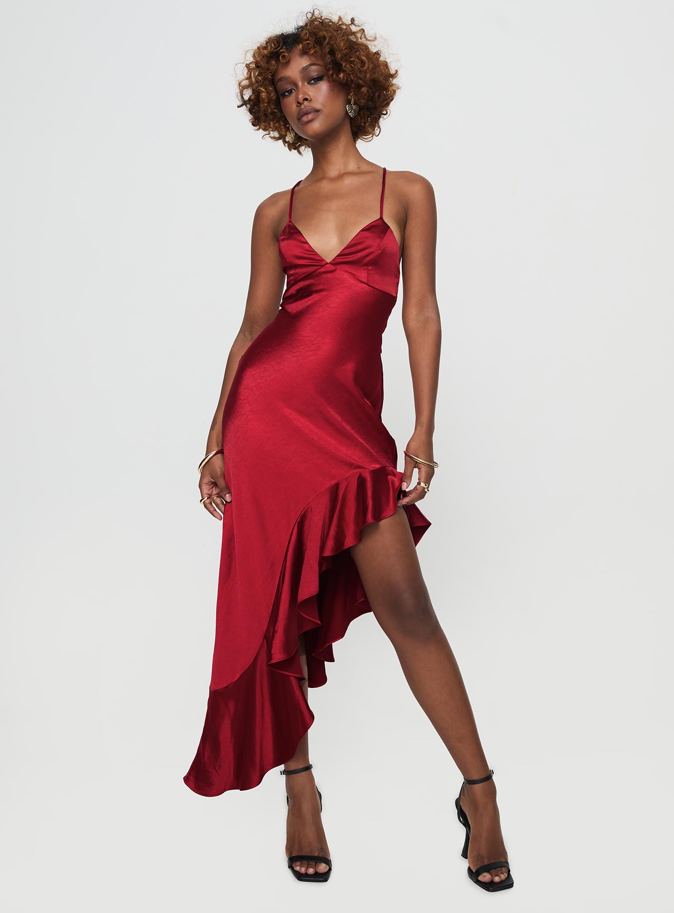 Casen Maxi Dress Red-Oh Mollys