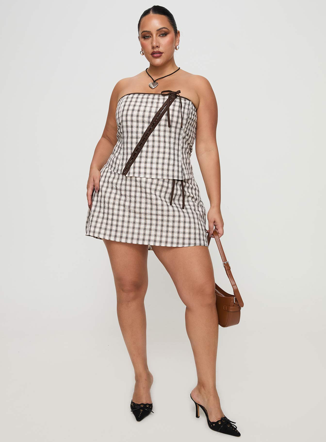 Korren Low Rise Skort Plaid Curve-Oh Mollys