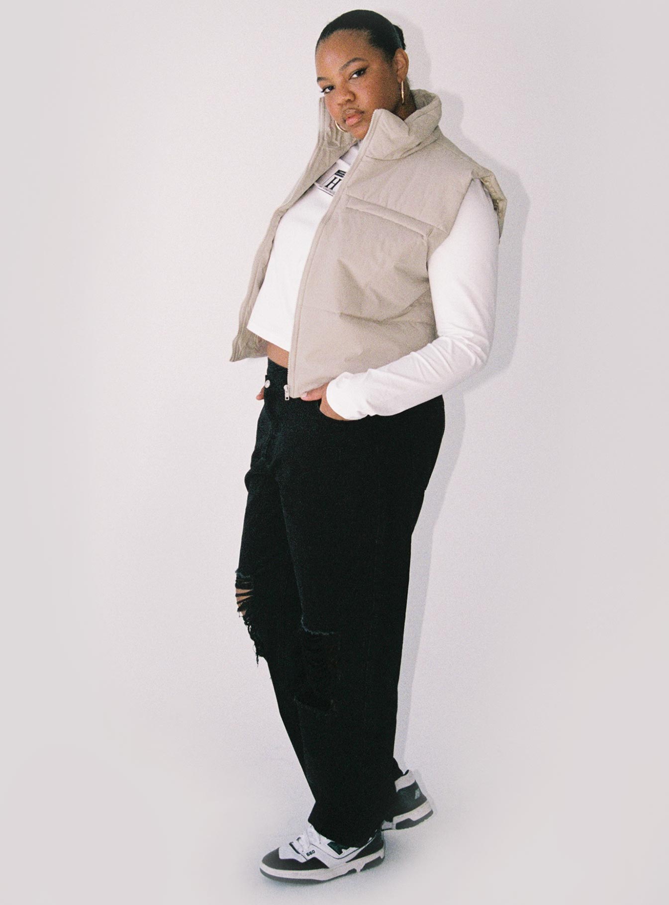 Kirby Puffer Vest Cream Curve-Oh Mollys