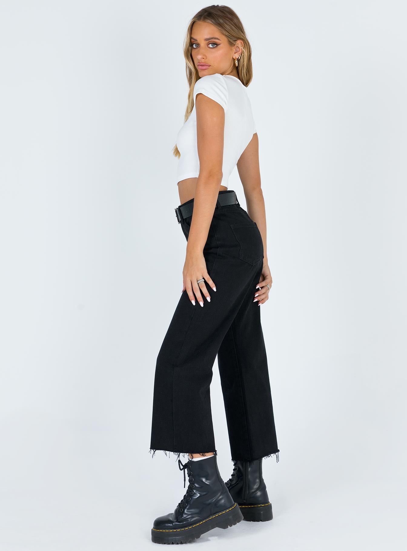 Ruby Cropped Jean Black Denim-Oh Mollys