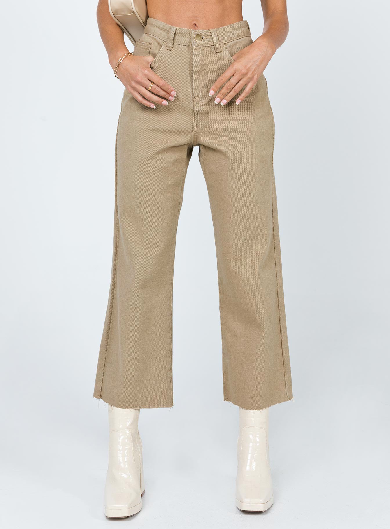 Ruby Cropped Jeans Tan-Oh Mollys