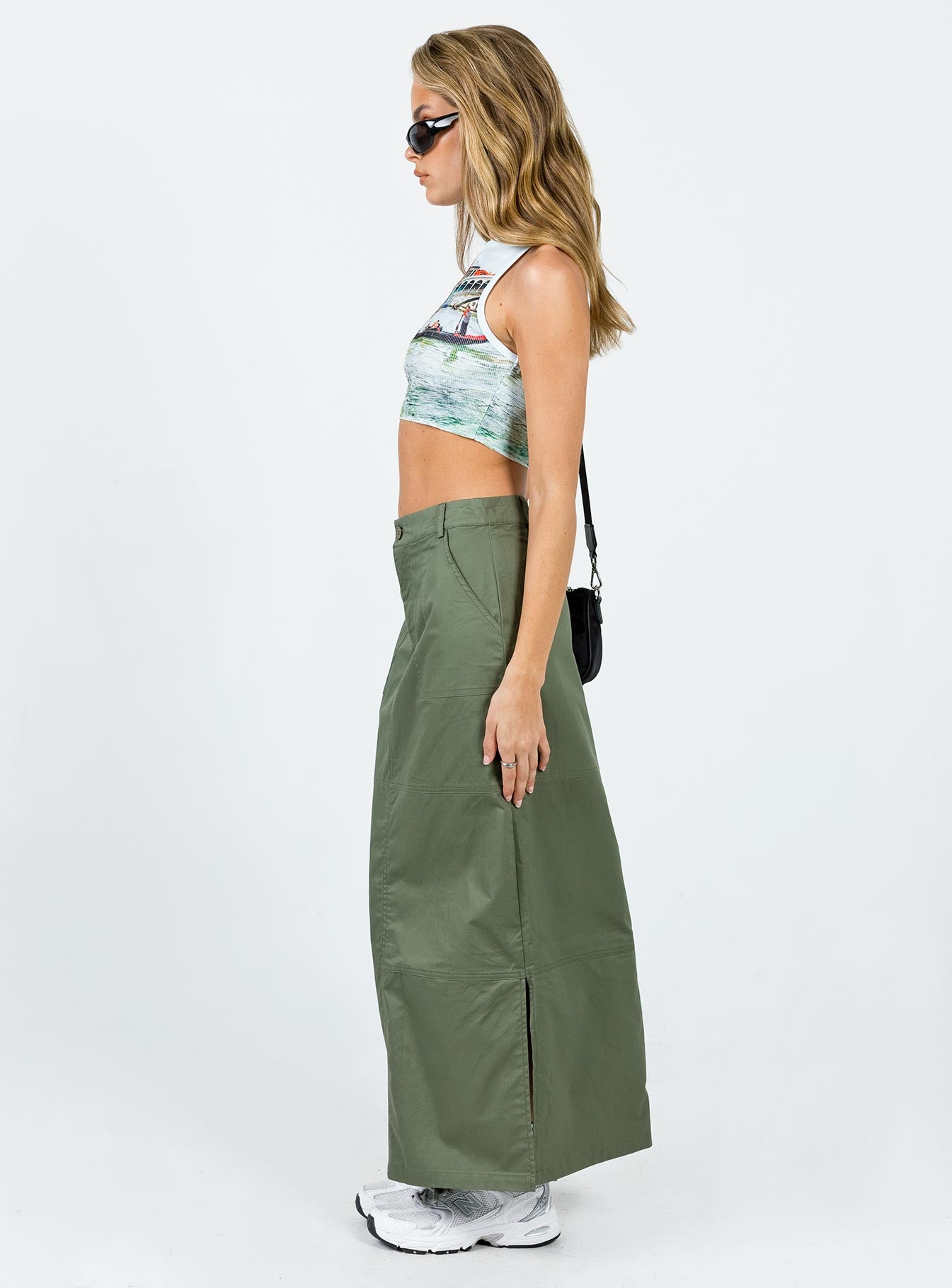 Devine Cargo Maxi Skirt Khaki-Oh Mollys