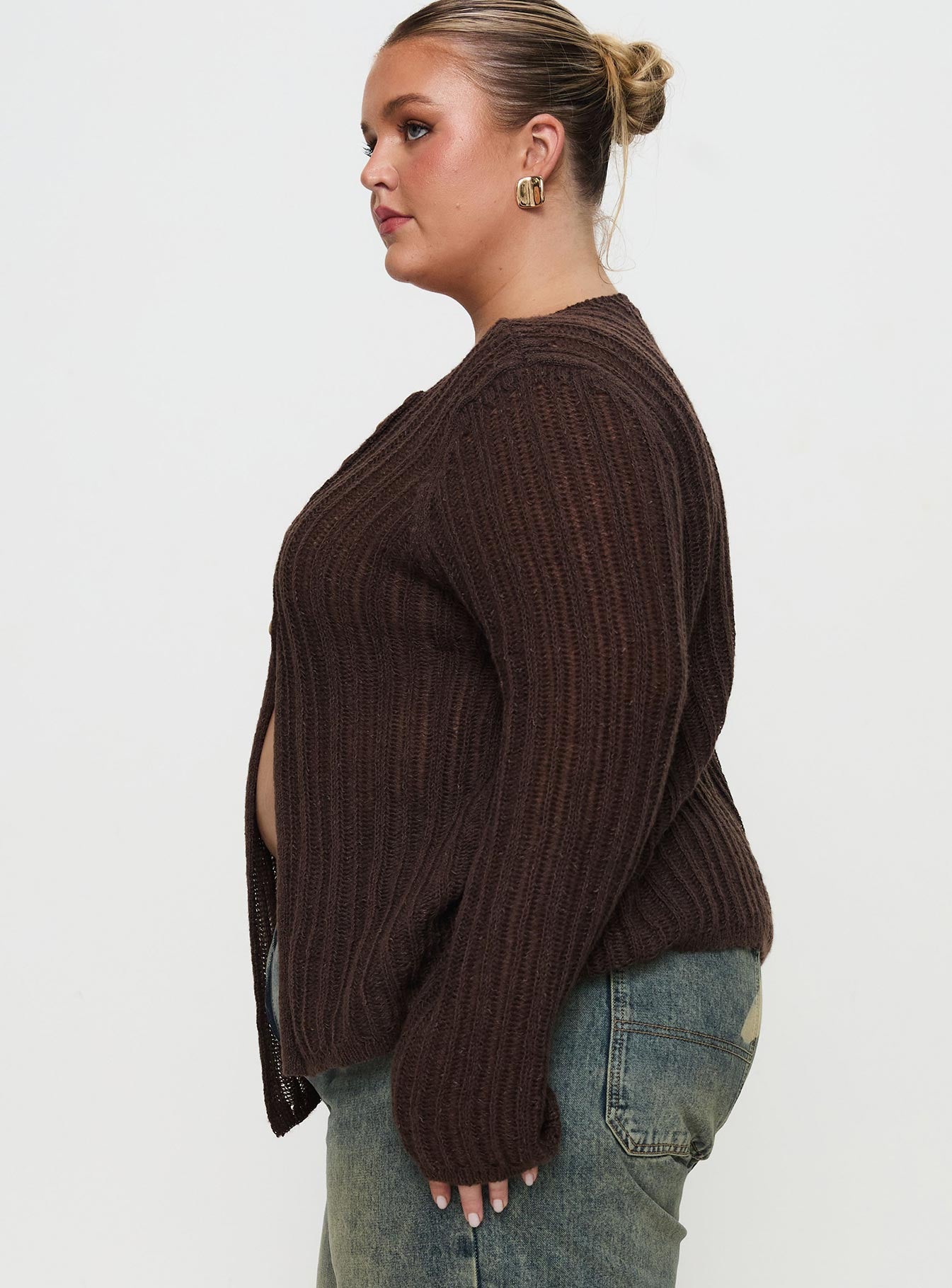 Lenker Knit Jumper Brown Curve-Oh Mollys
