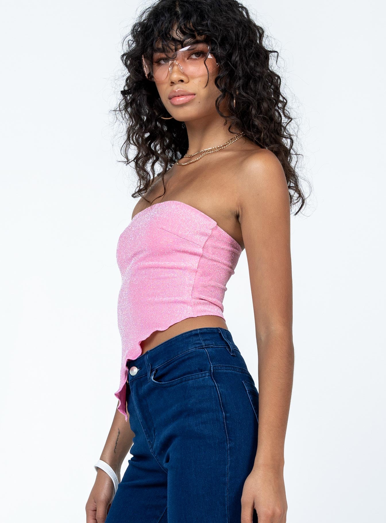 Carrow Strapless Top Pink-Oh Mollys