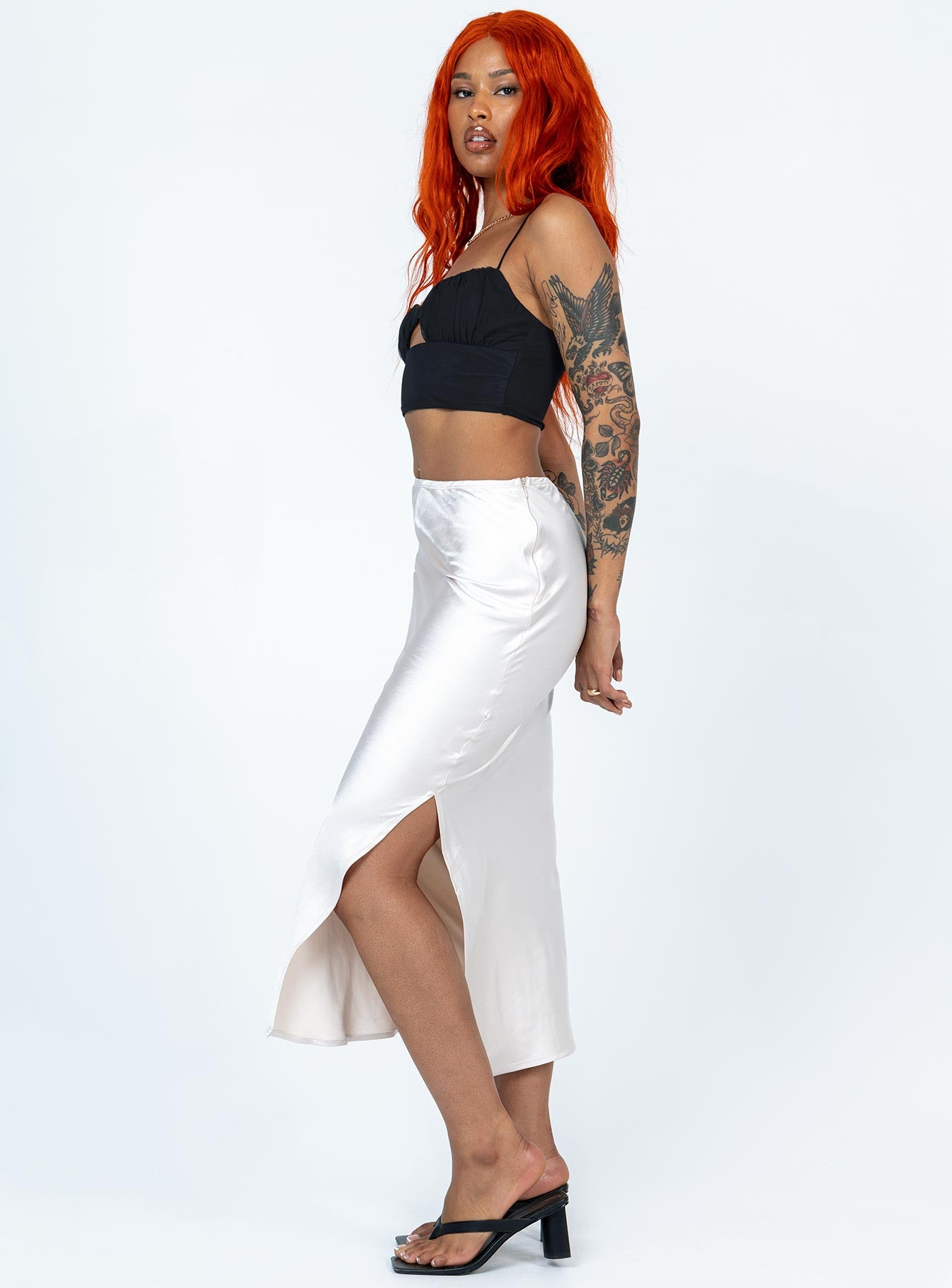 Ruby Midi Skirt Champagne Eco-Oh Mollys