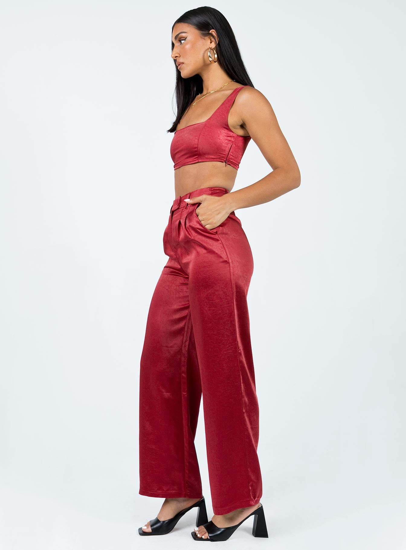 Huxley Satin Set Burgundy-Oh Mollys