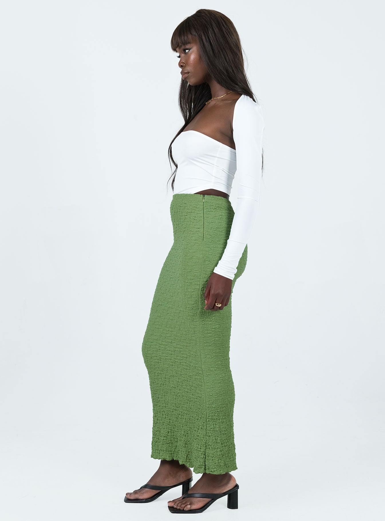Rubes Midi Skirt Green-Oh Mollys