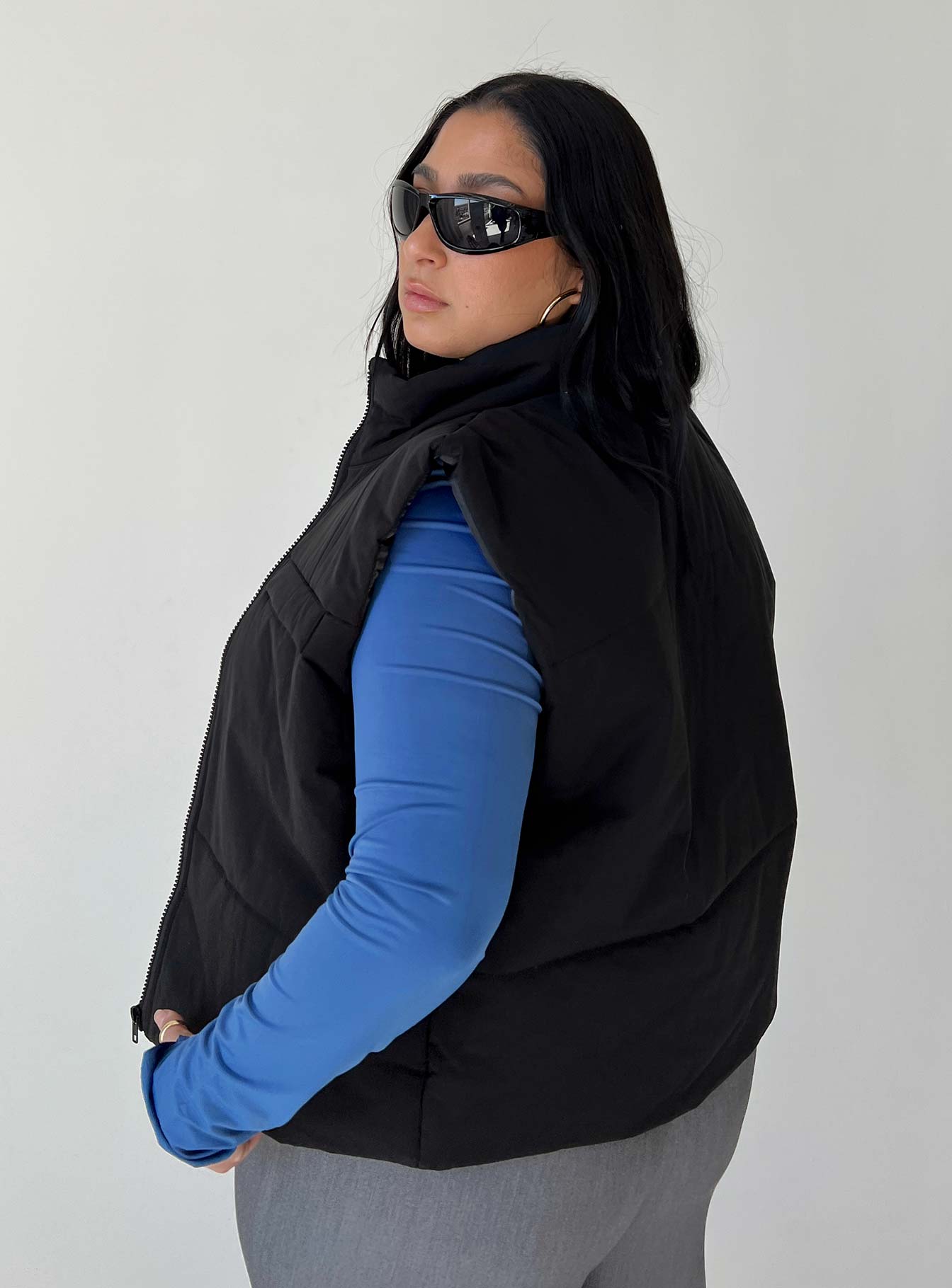 Kirby Puffer Vest Black Curve-Oh Mollys