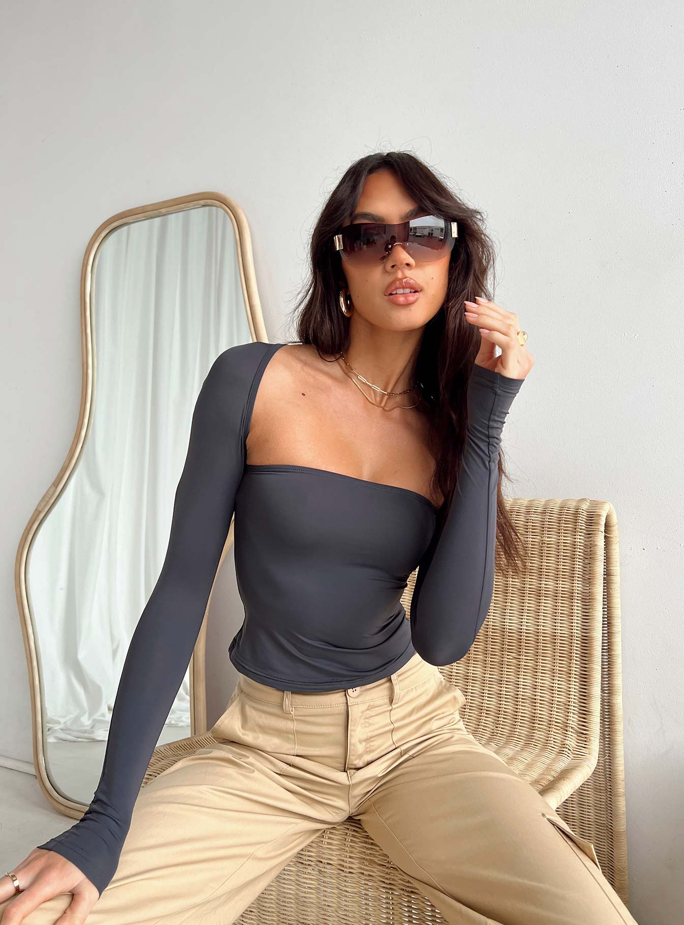 Moran Two Piece Bolero Top Slate-Oh Mollys