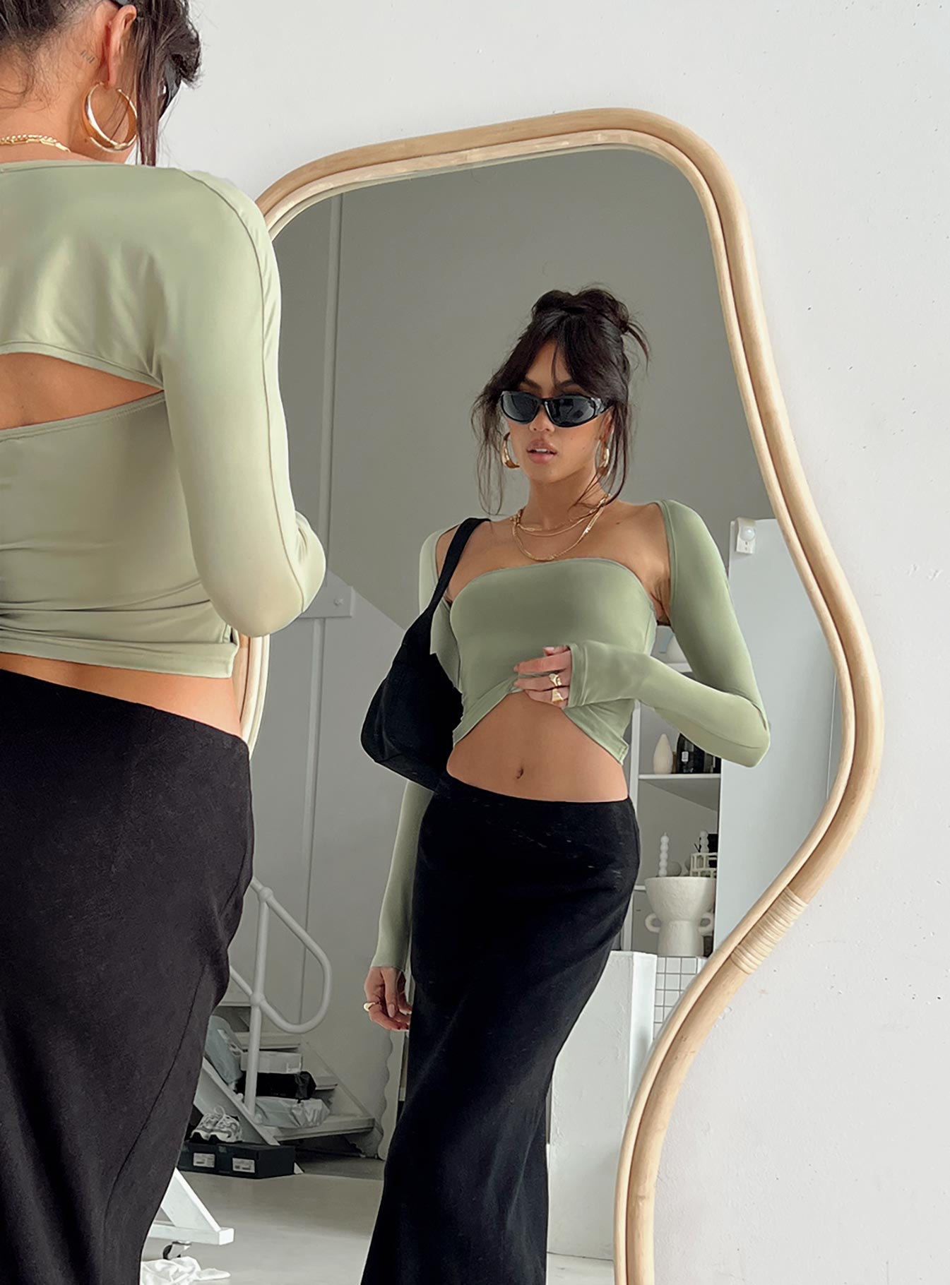 Moran Two Piece Bolero Top Sage-Oh Mollys