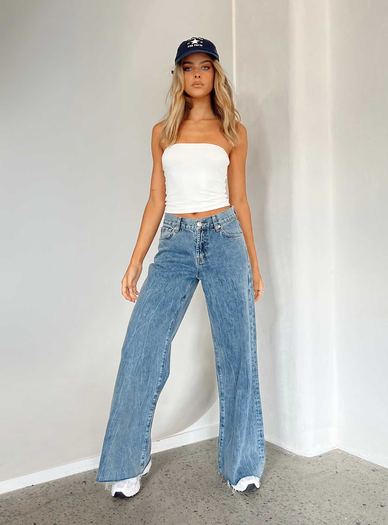 Clarke Low Waist Baggy Jeans Denim-Oh Mollys