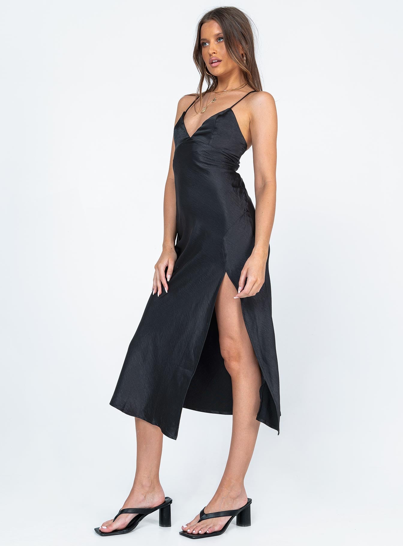 Gigi Midi Dress Black-Oh Mollys