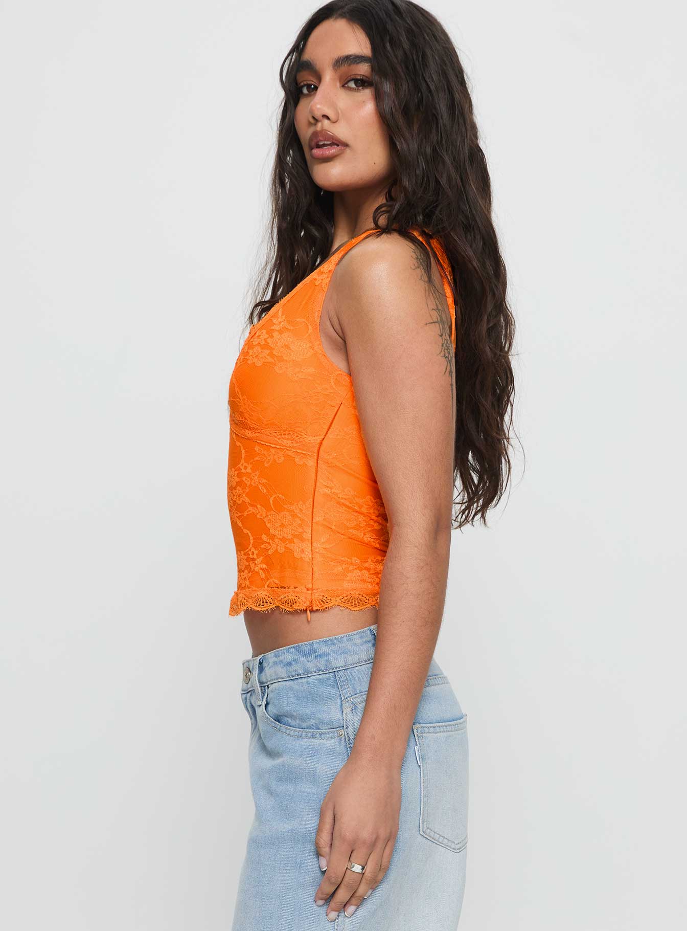 Far Away Top Orange-Oh Mollys