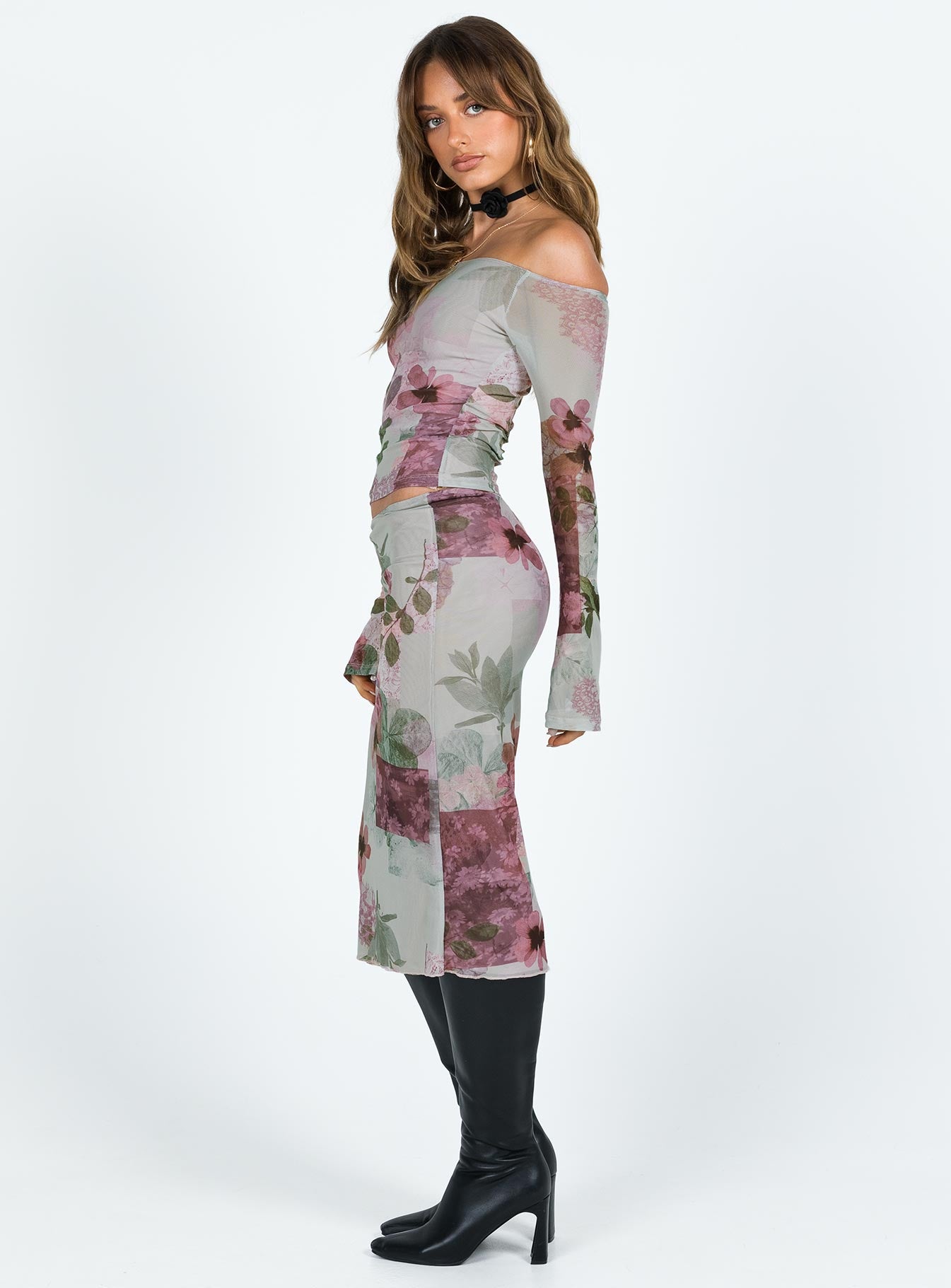 Rujha Midi Skirt Mesh Multi-Oh Mollys