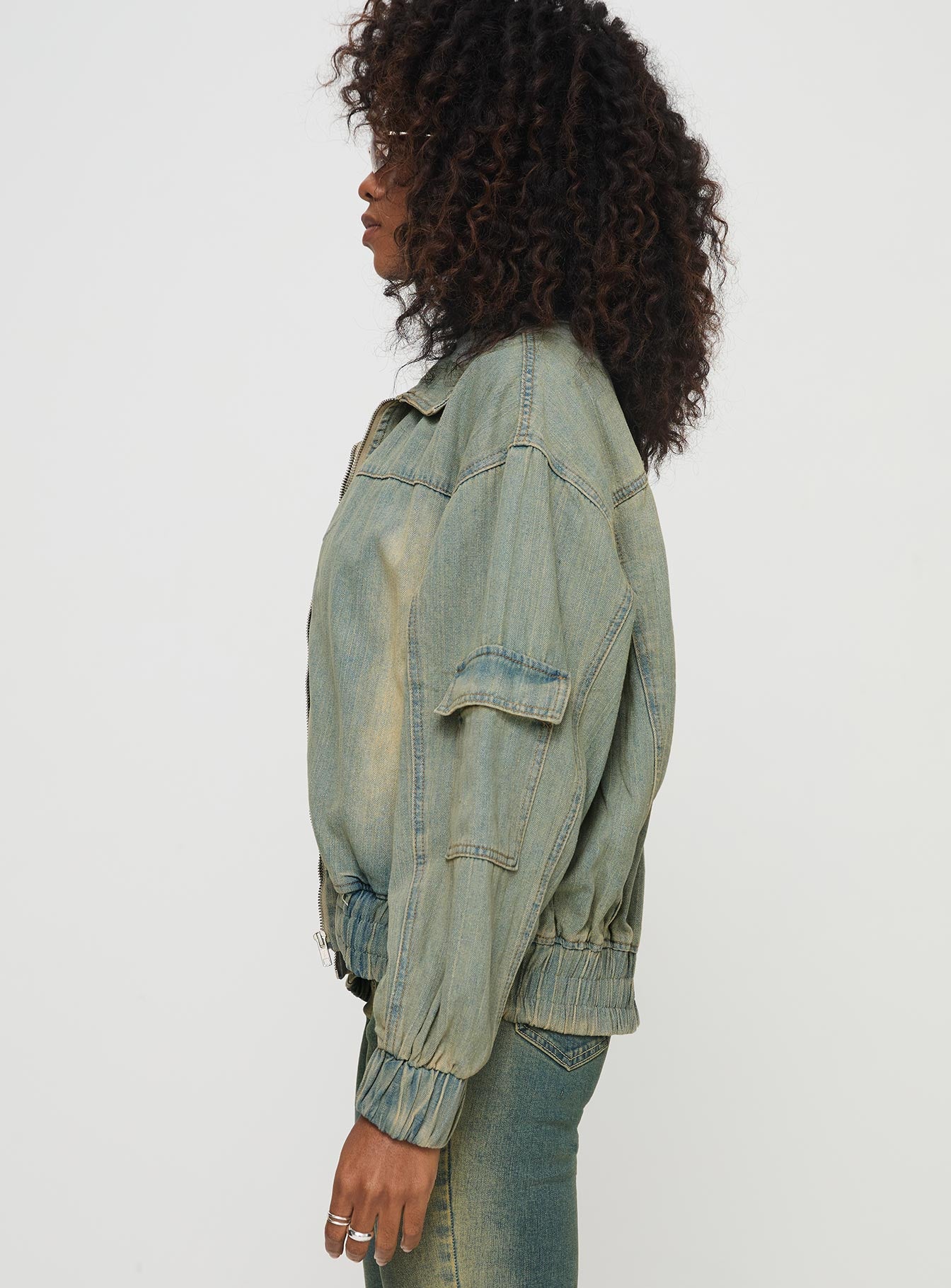 Korbin Denim Bomber Jacket Antique Wash-Oh Mollys