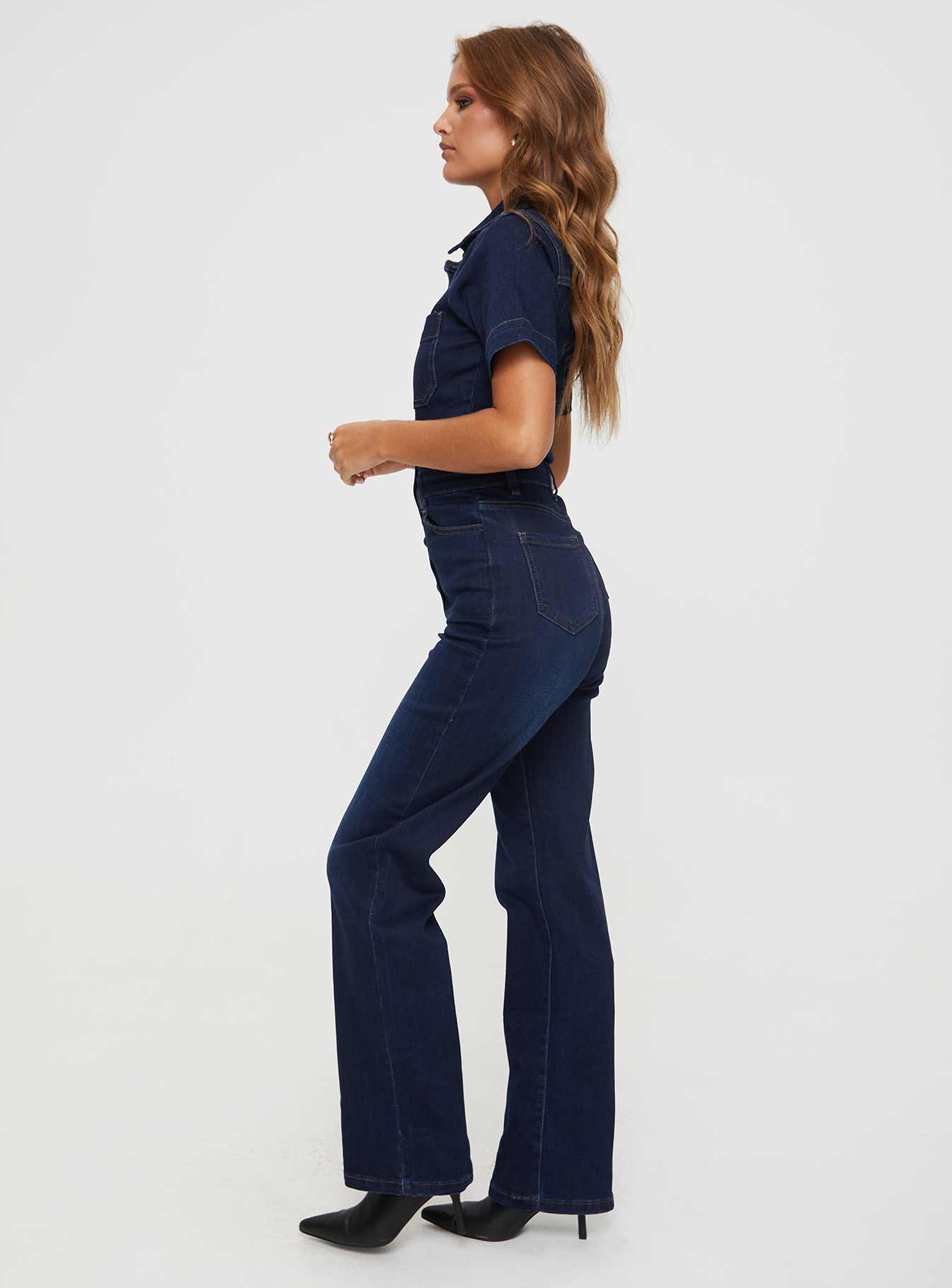 Muro Denim Jumpsuit Blue-Oh Mollys