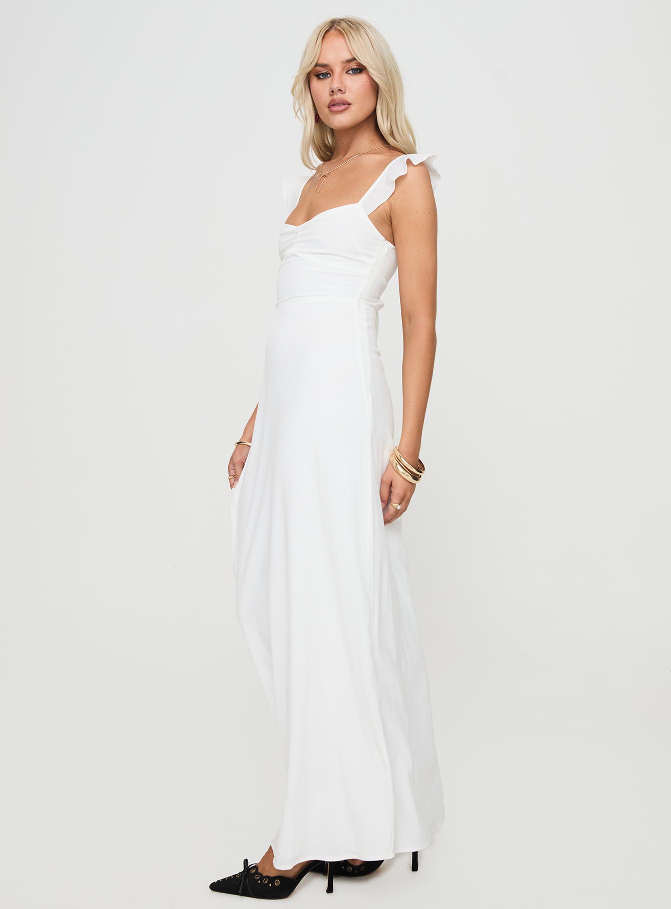 Landon Maxi Dress White-Oh Mollys
