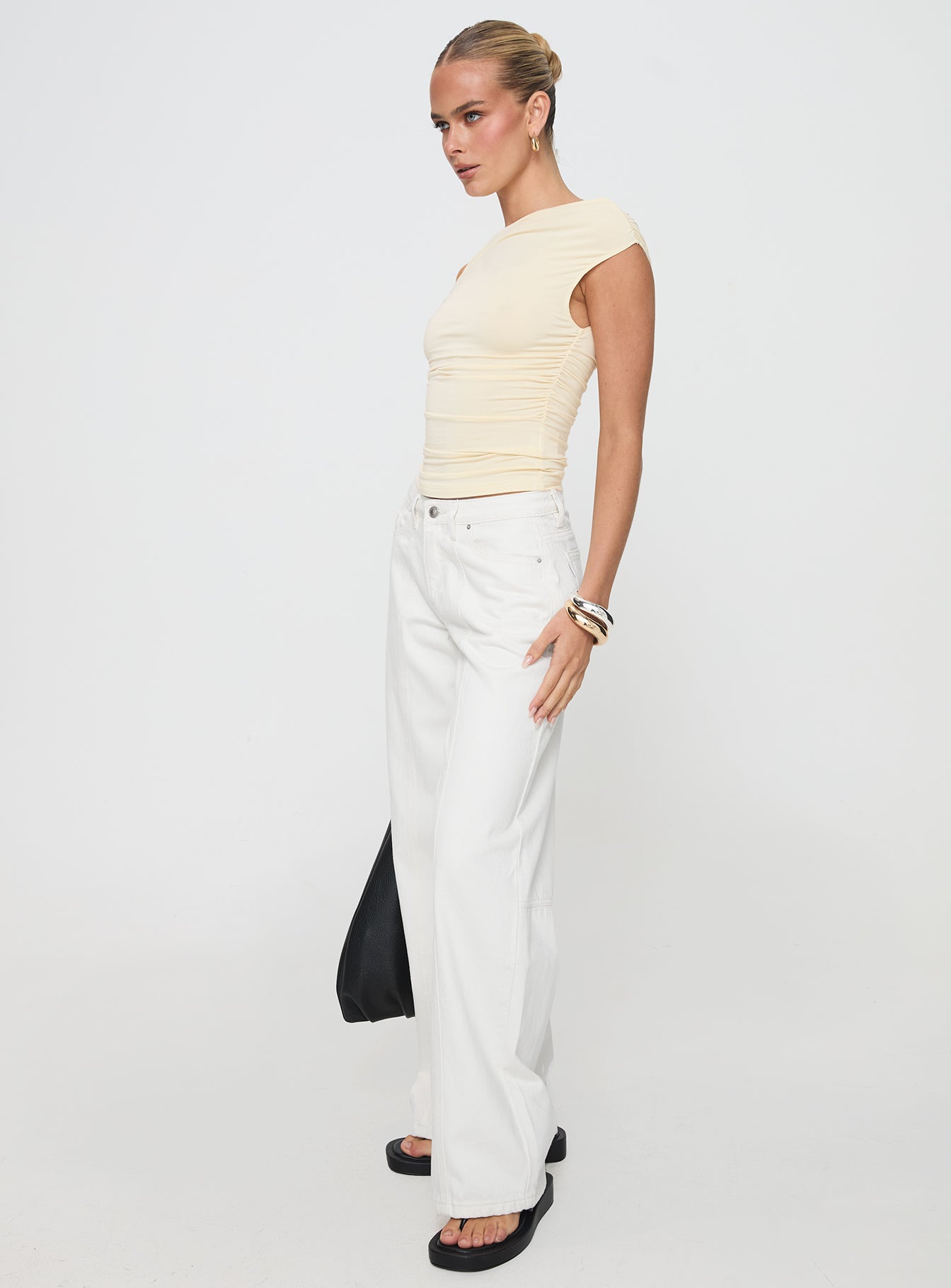 Lando Low Rise Straight Leg Jeans White-Oh Mollys