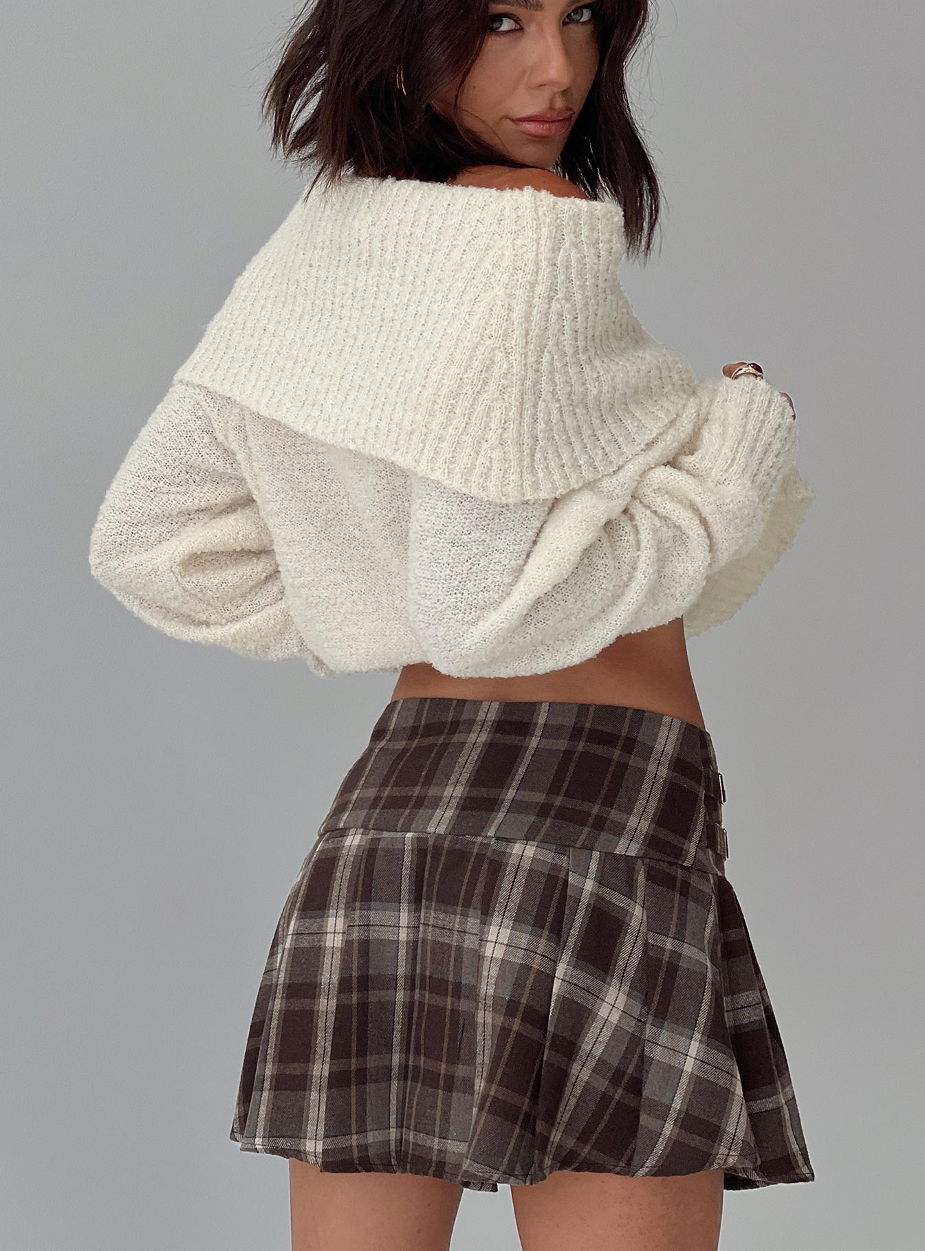 Parkley Boucle Off The Shoulder Sweater Cream-Oh Mollys