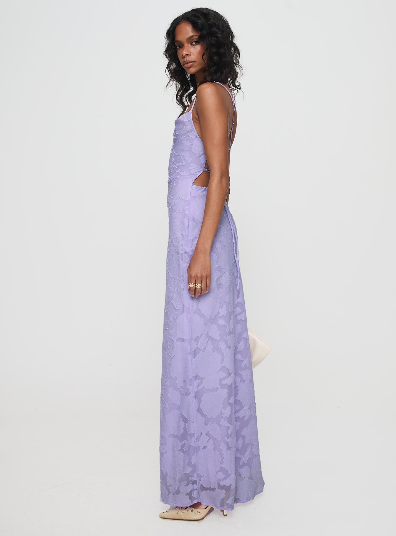 Celena Maxi Dress Lilac Burnout-Oh Mollys